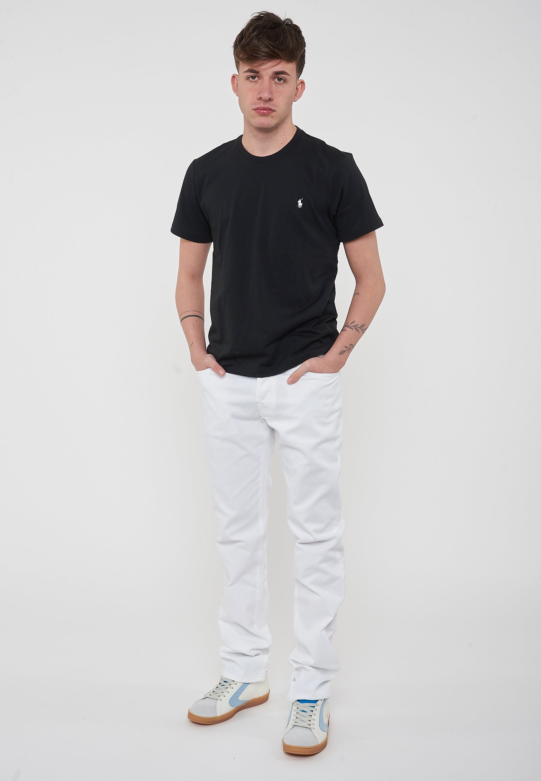 T-Shirt In Jersey di Cotone Black