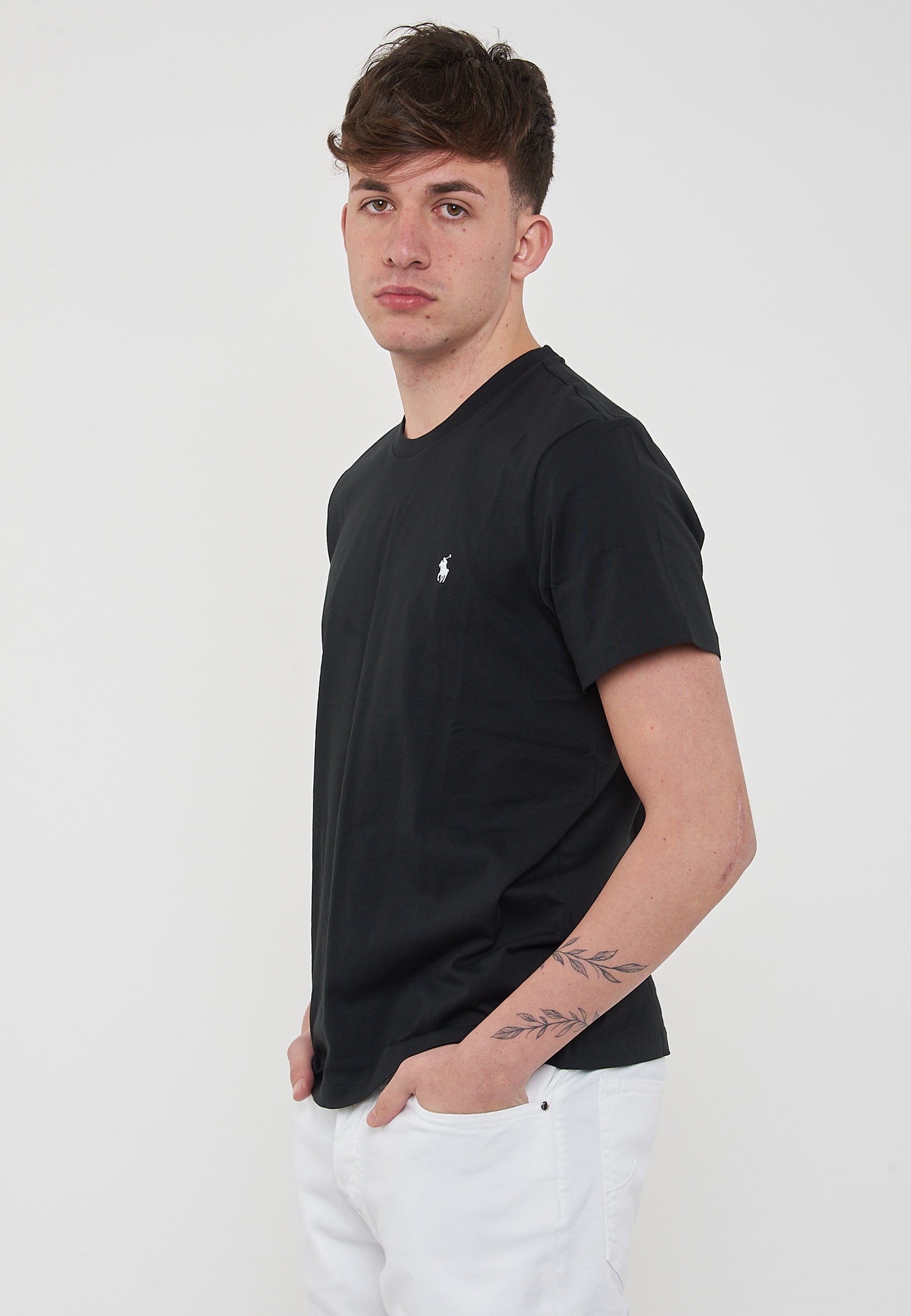 T-Shirt In Jersey di Cotone Black