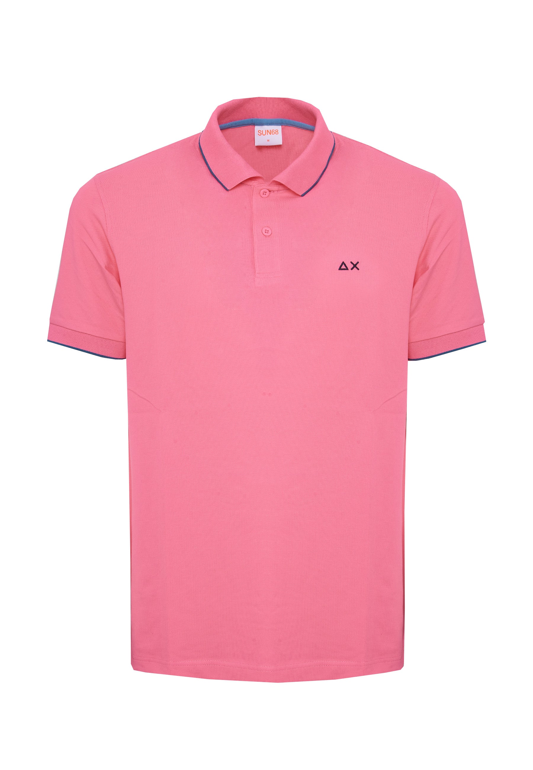 Polo con dettagli a contrasto in cotone fuxia