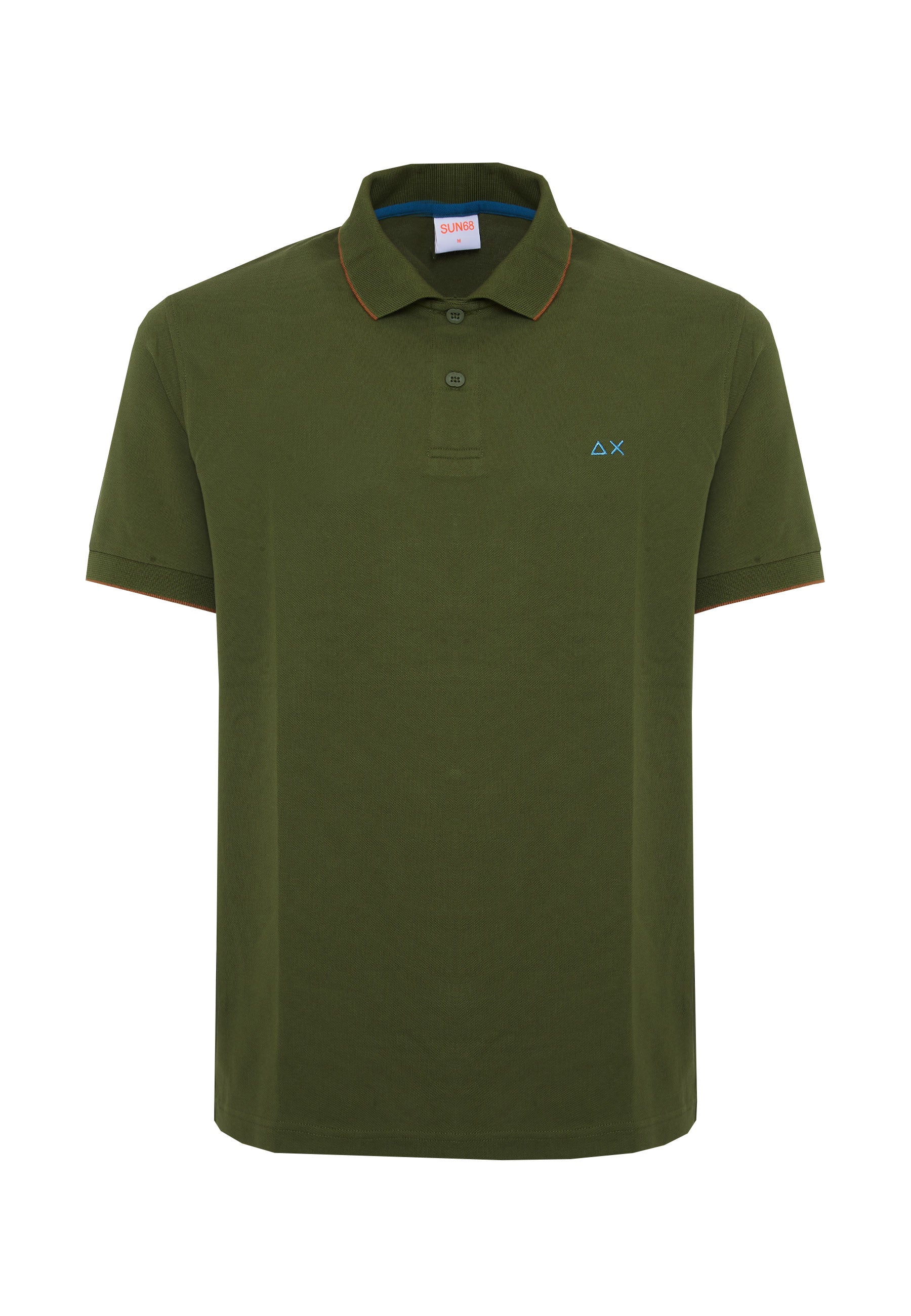 Polo con dettagli a contrasto in cotone verde scuro