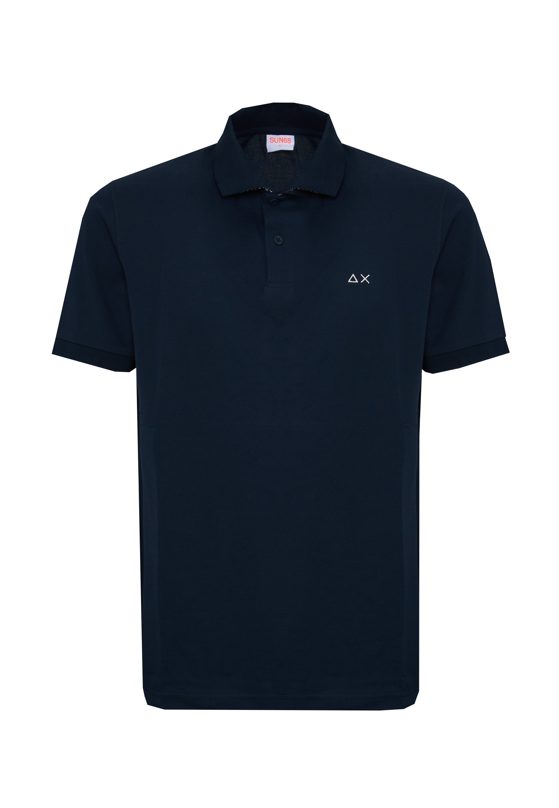 Polo con stampa paisley in cotone navy blue