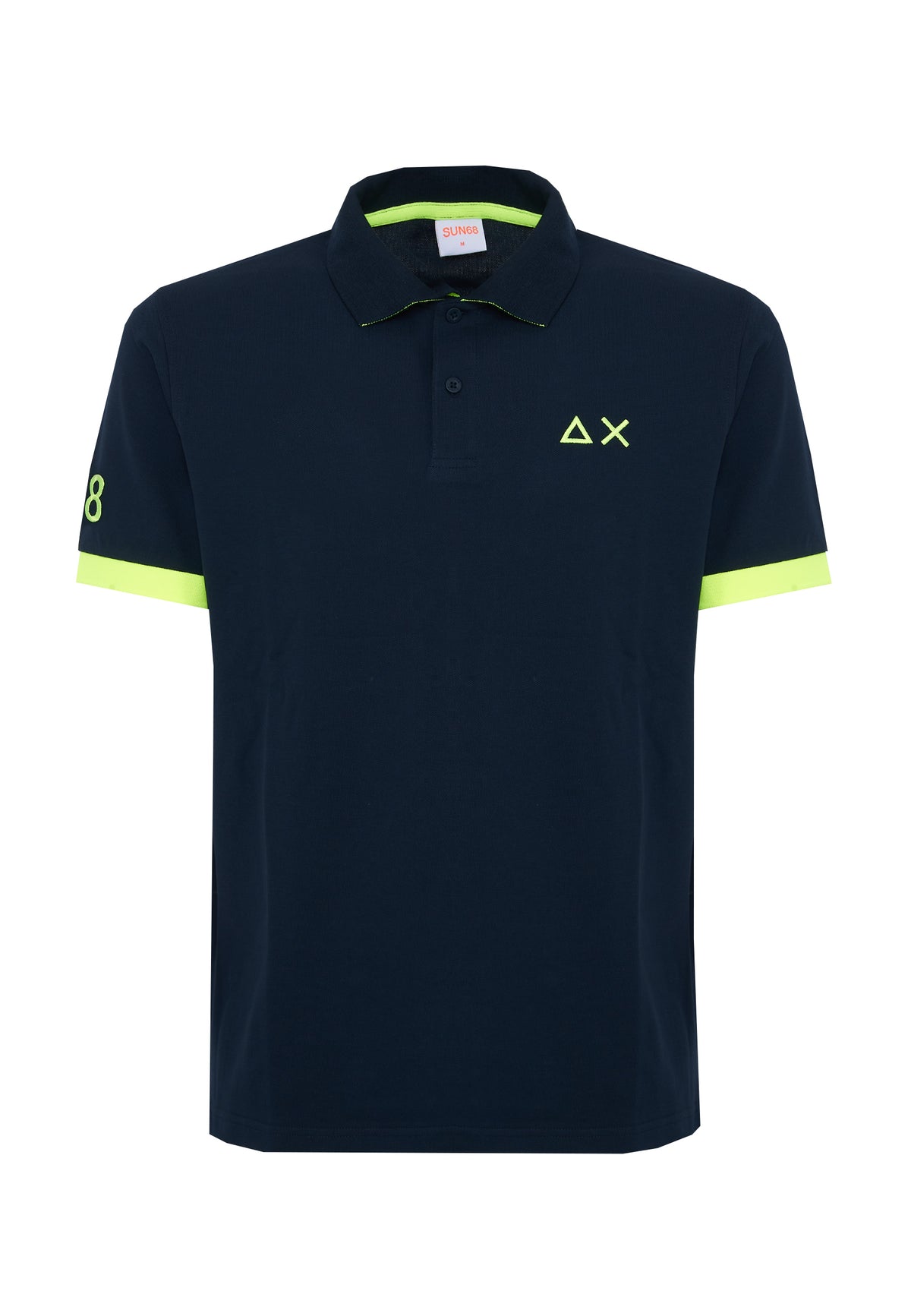 Polo con maxi logo in cotone navy blue