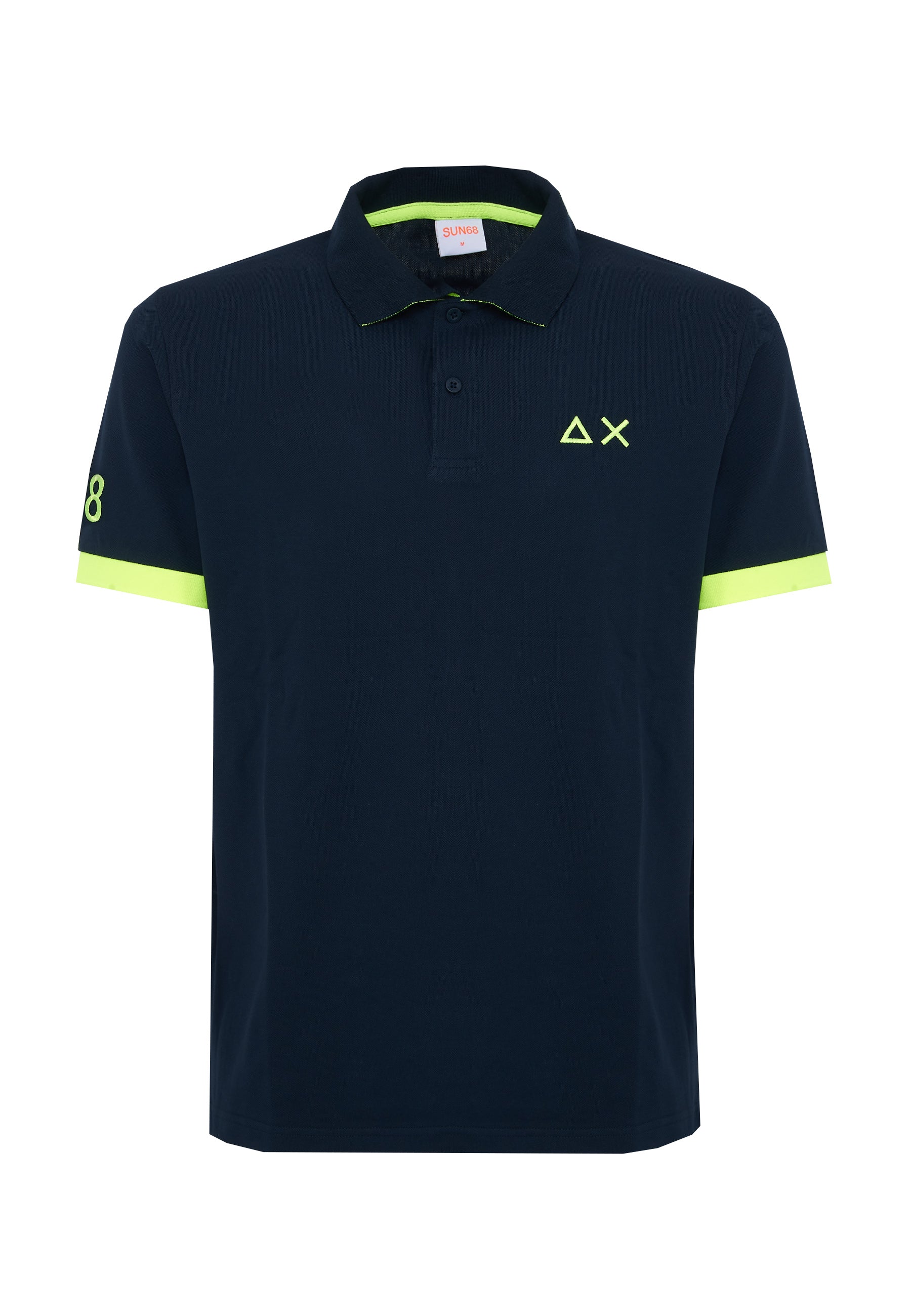 Polo con maxi logo in cotone navy blue