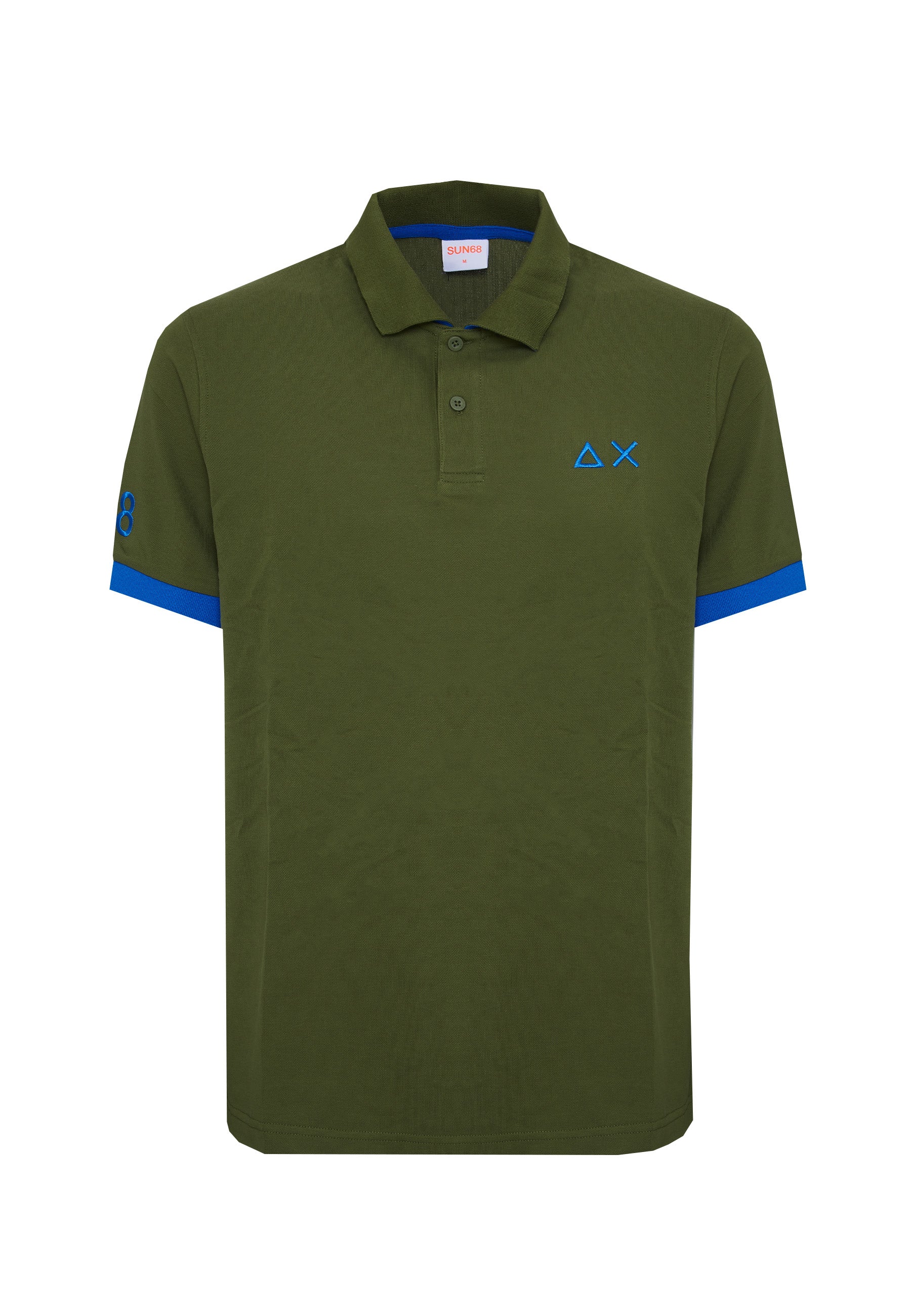 Polo con maxi logo in cotone verde scuro