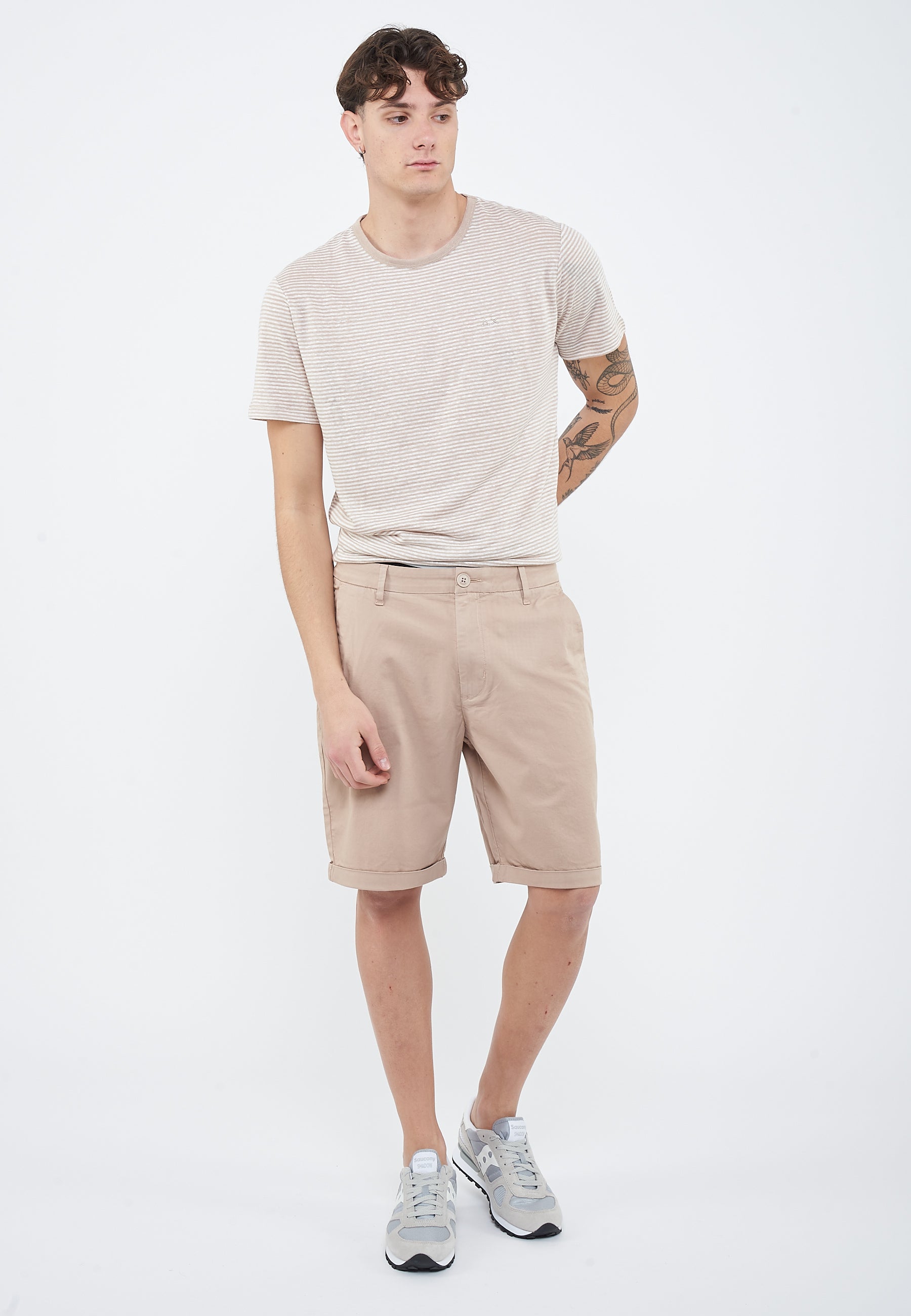 Bermuda chino in cotone stone
