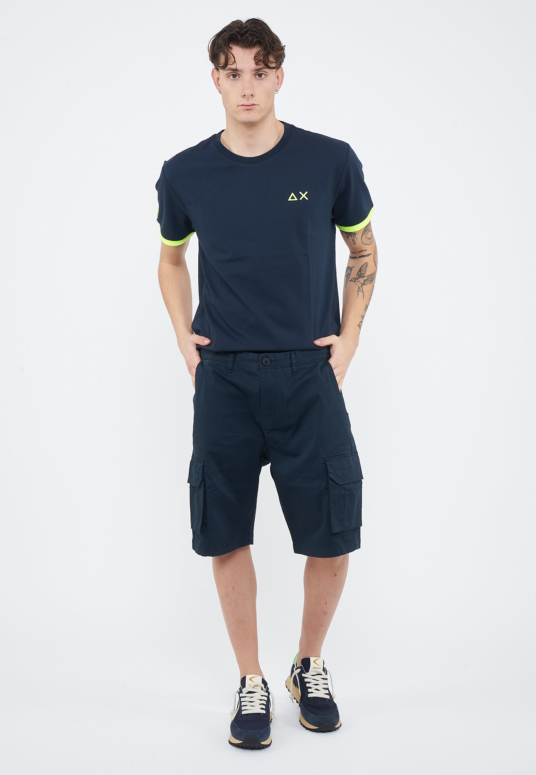 Bermuda cargo in cotone navy blue