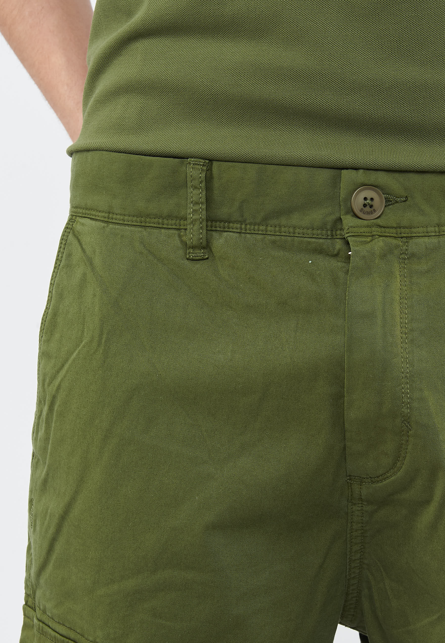 Bermuda cargo in cotone verde scuro