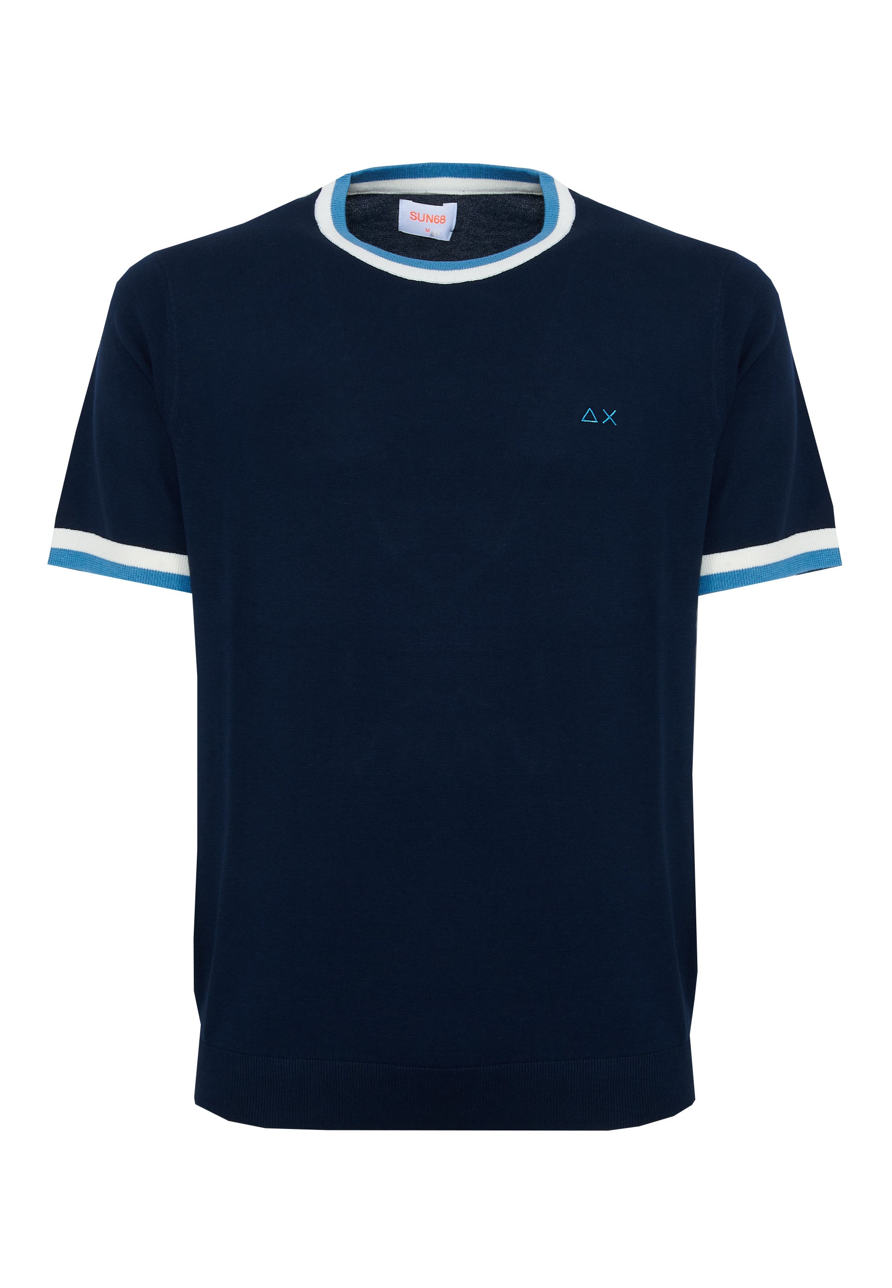 T-shirt in maglia di cotone navy blue