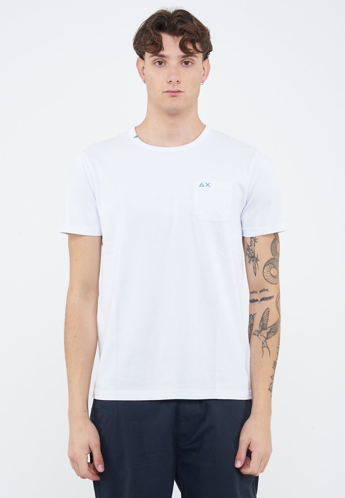 White jersey crew-neck T-shirt