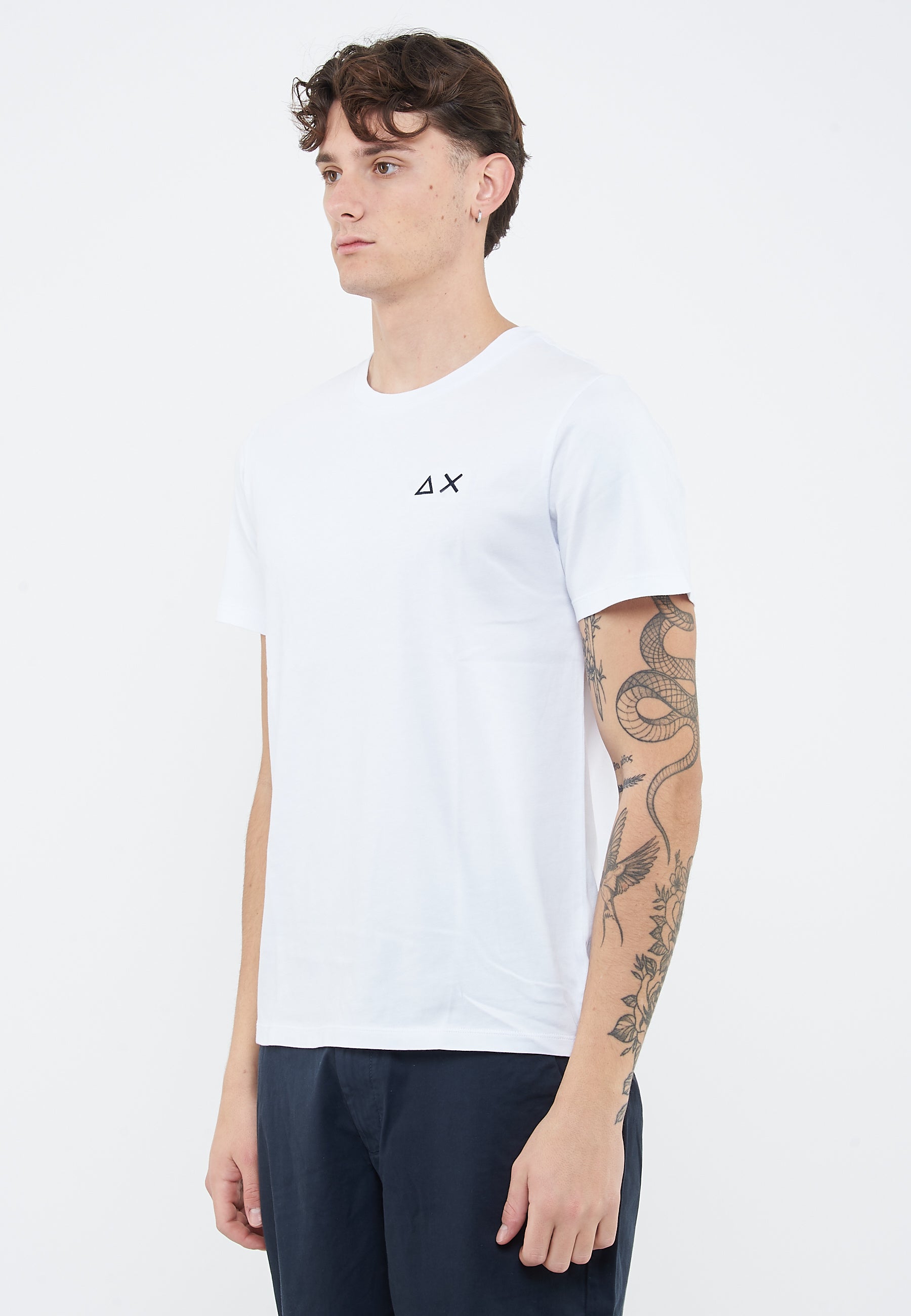 T-shirt con logo sun68 in cotone bianco
