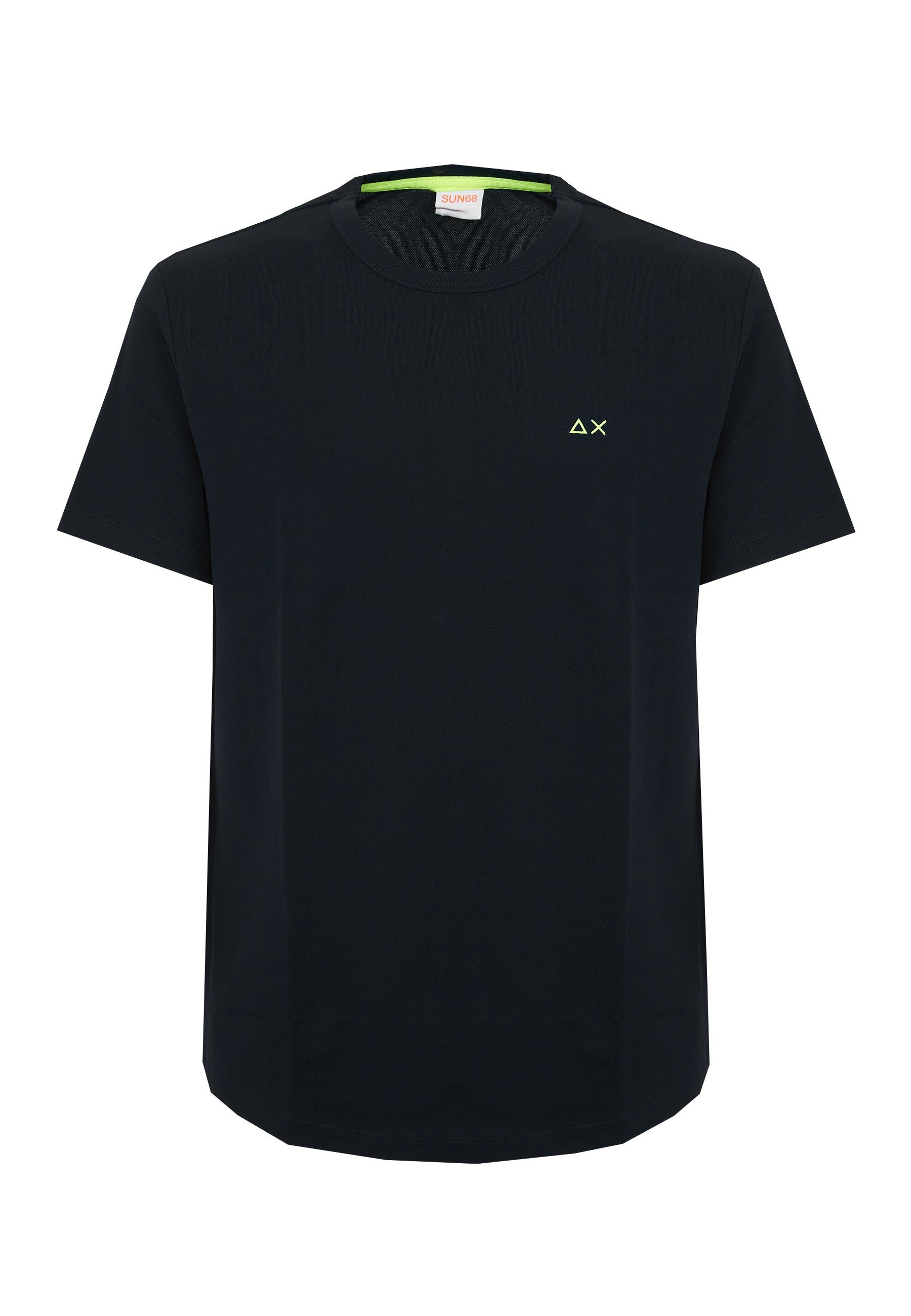 T-shirt in piquet di cotone nero