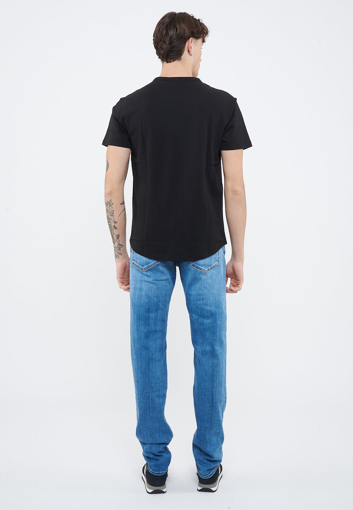 Black cotton pique t-shirt