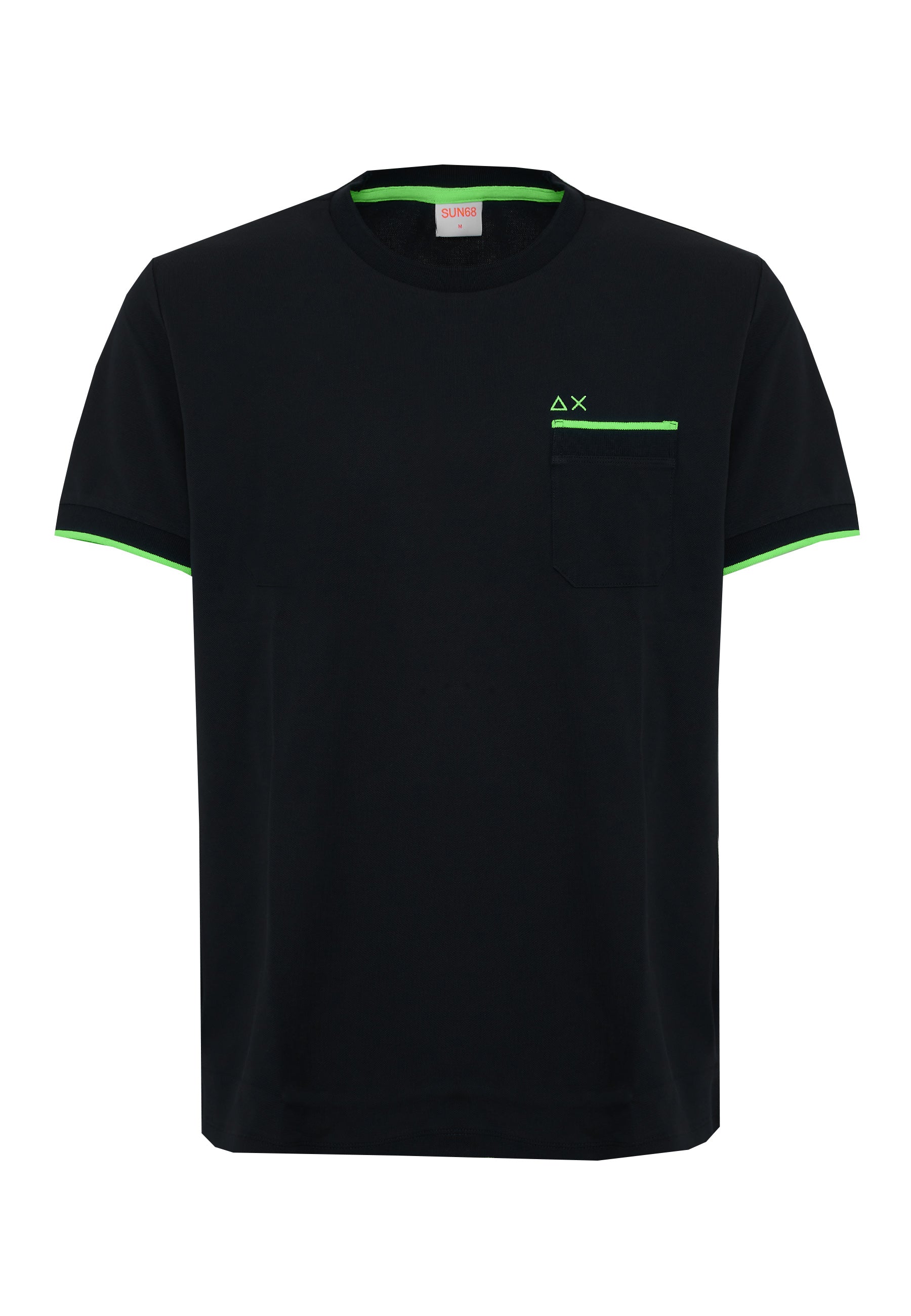 T-shirt in piquet di cotone nero