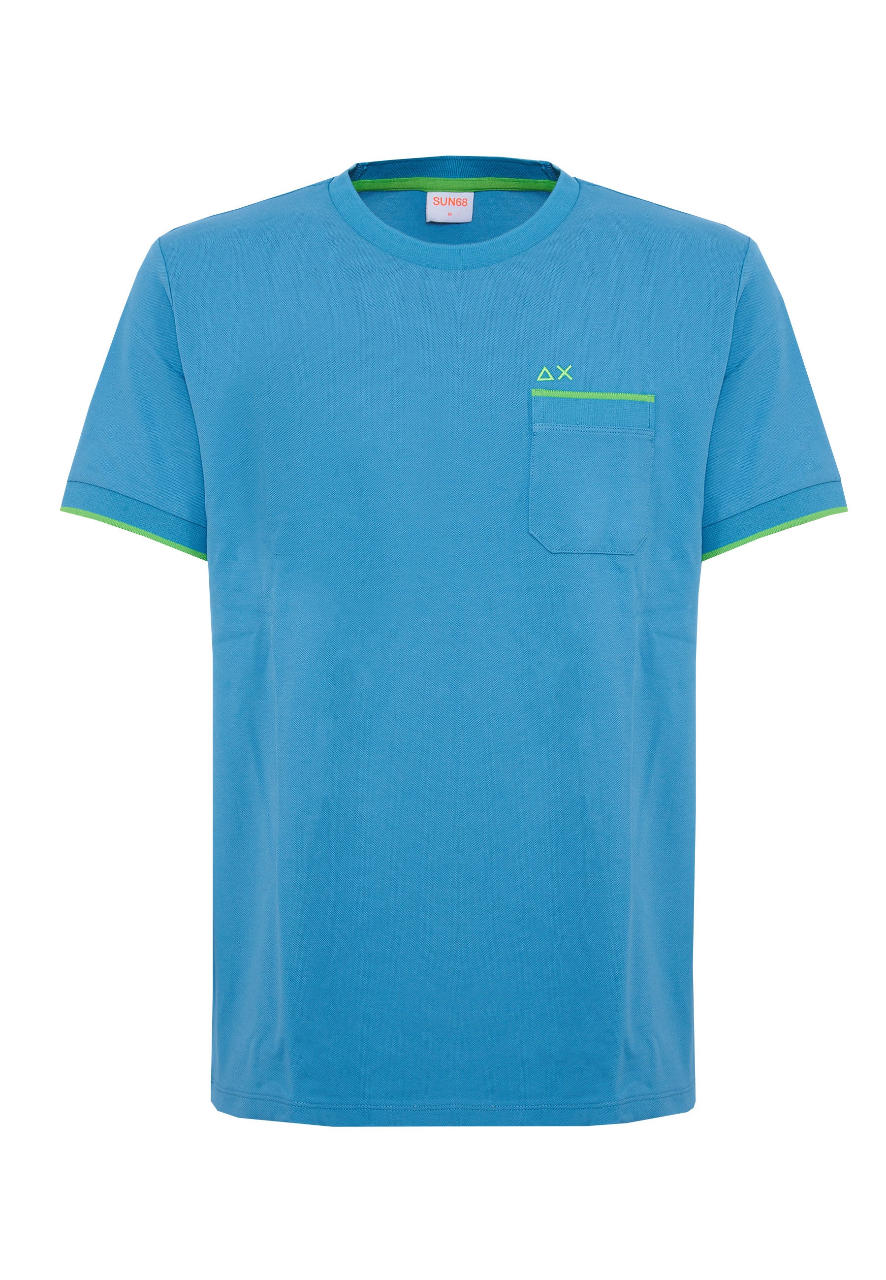 T-shirt in piquet di cotone avio
