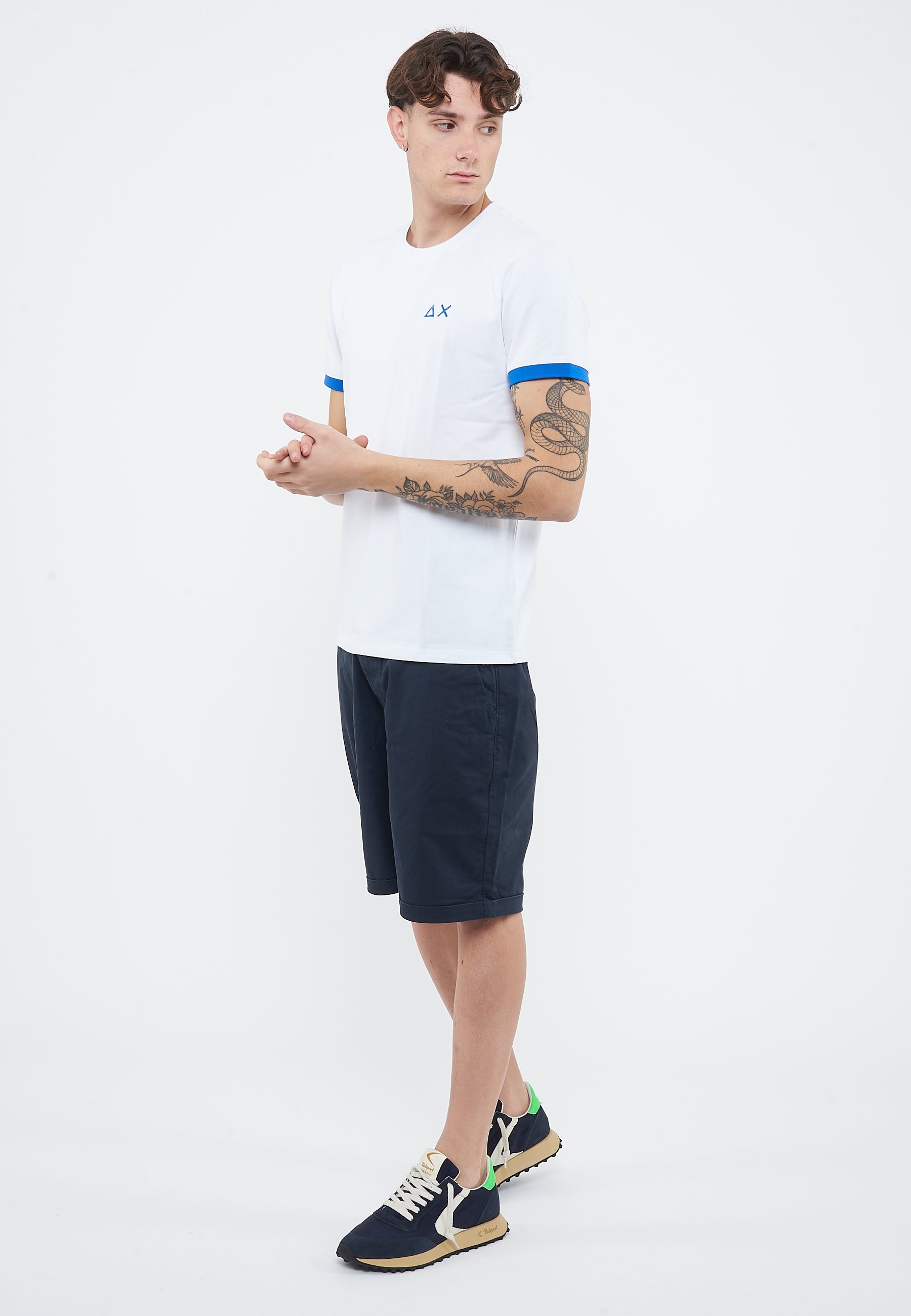 T-shirt in piquet di cotone bianco
