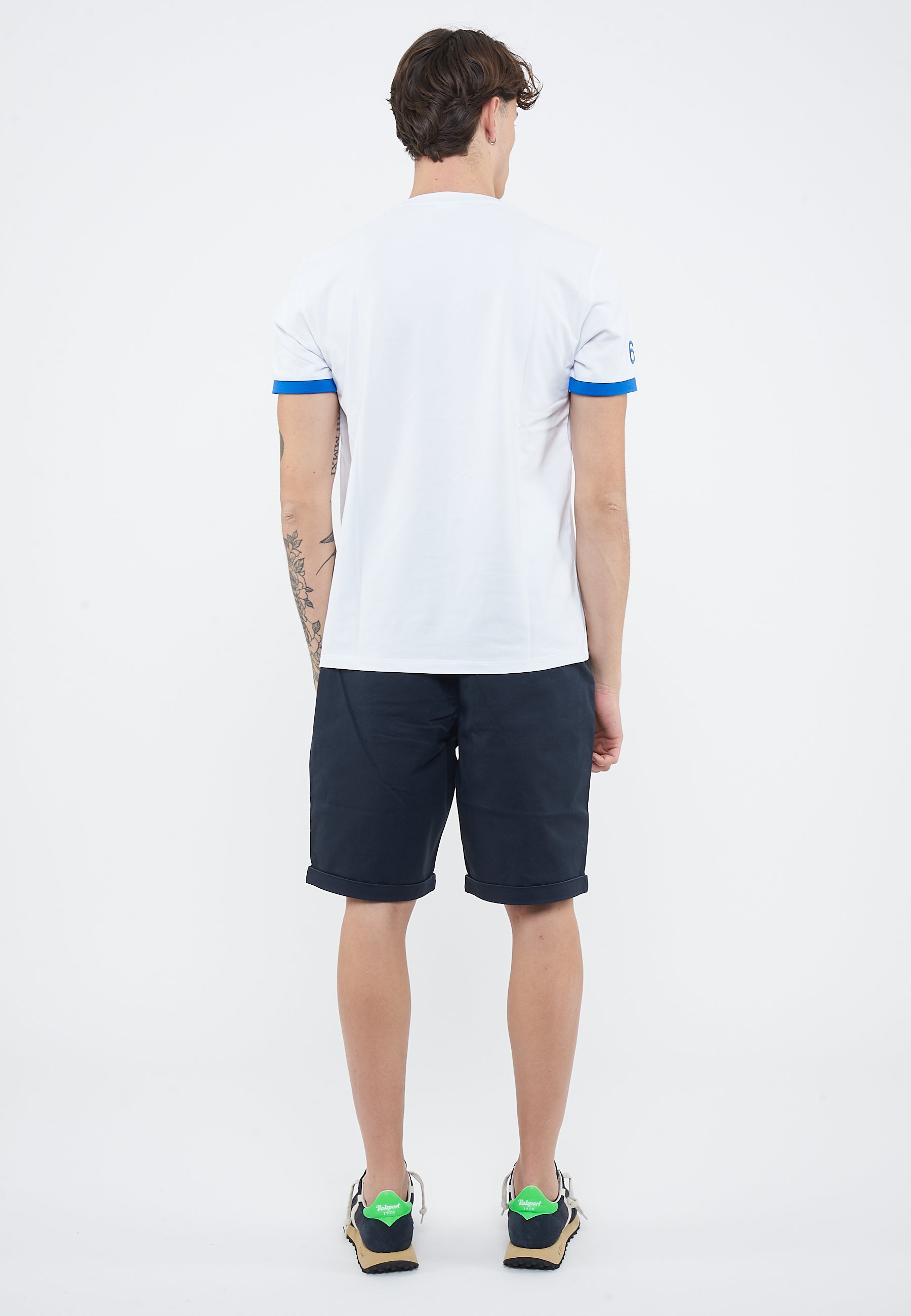 T-shirt in piquet di cotone bianco