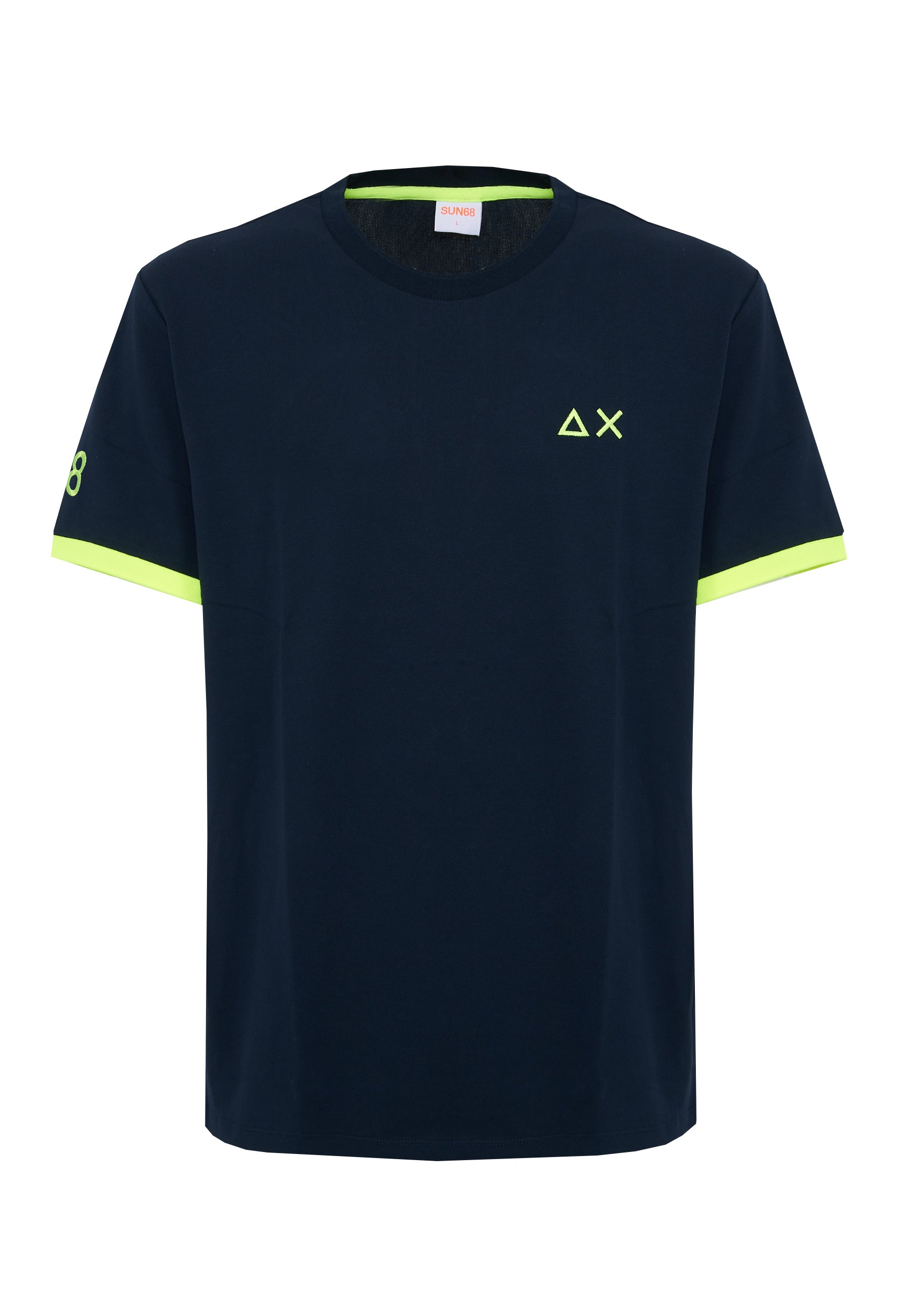 T-shirt in piquet di cotone blu navy
