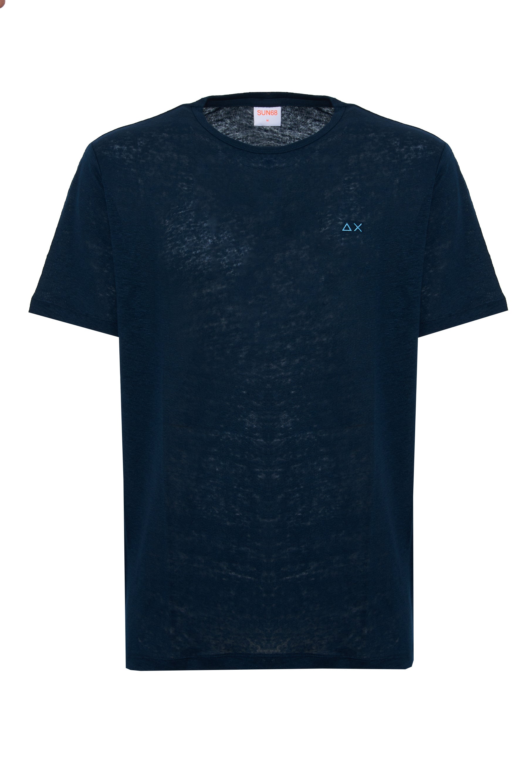 T-shirt in jersey di lino navy blue