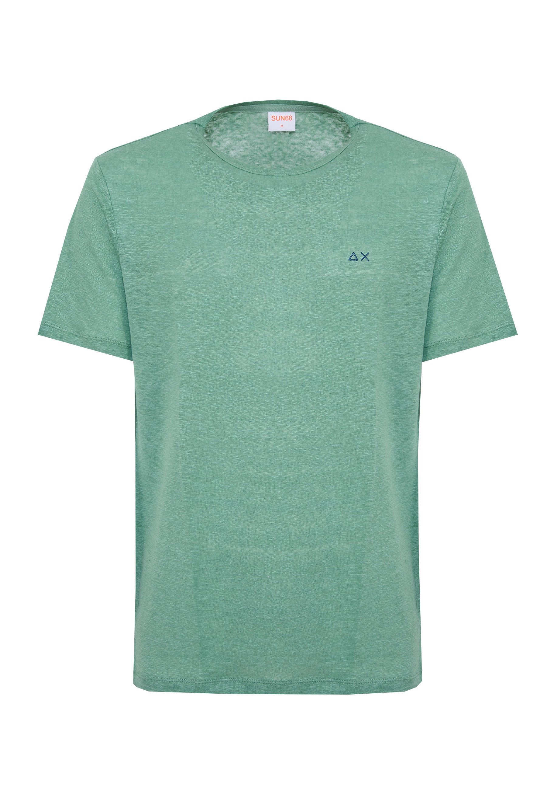 T-shirt in jersey di lino verde salvia