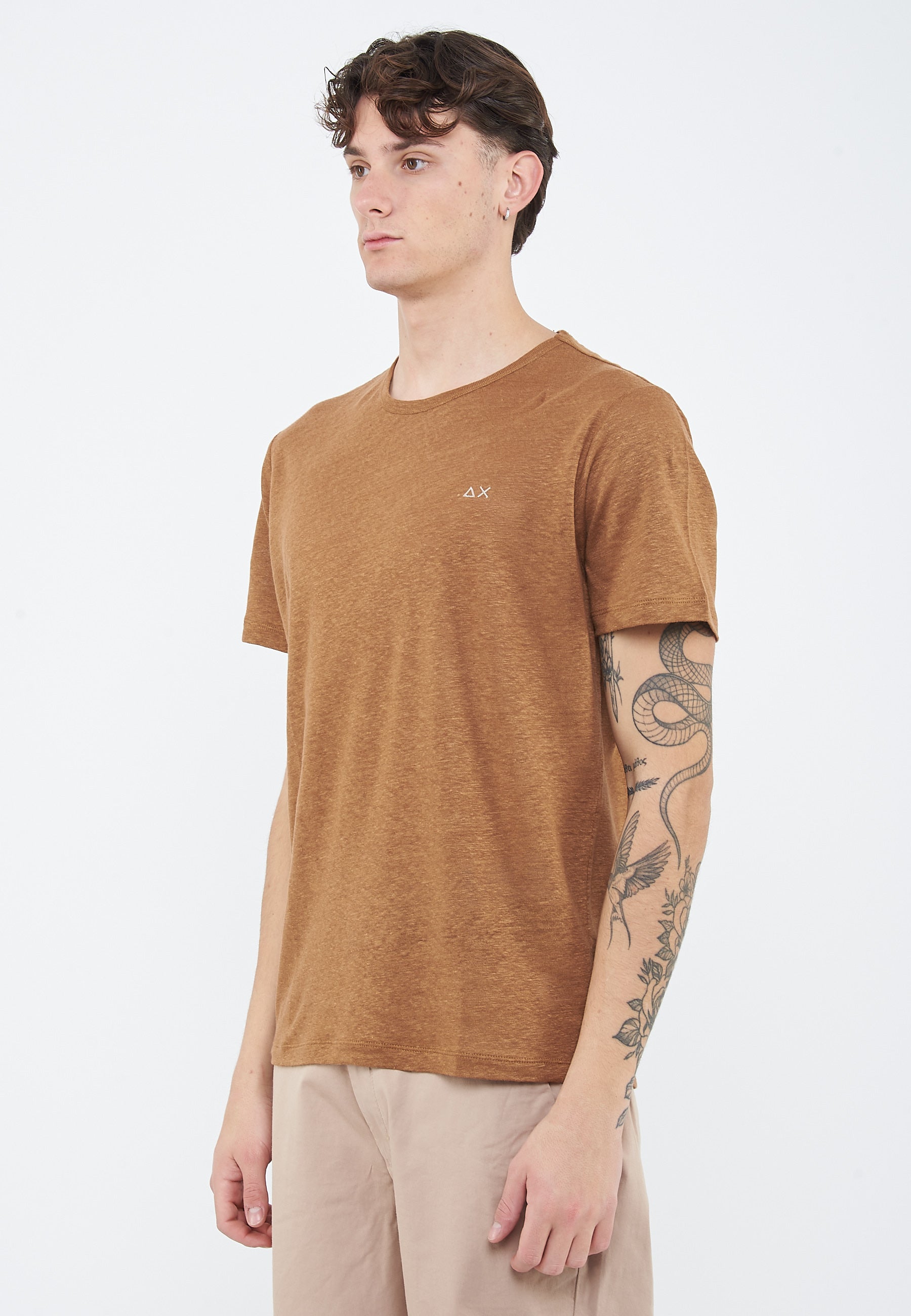 T-shirt in jersey di lino volpe