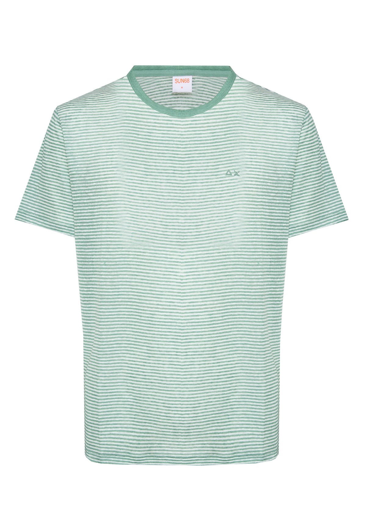 Sage green off-white linen jersey T-shirt