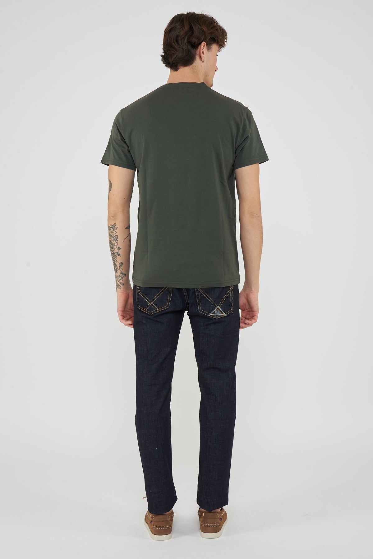 T-Shirt Uomo A Girocollo Con Logo Embossato Pine 01