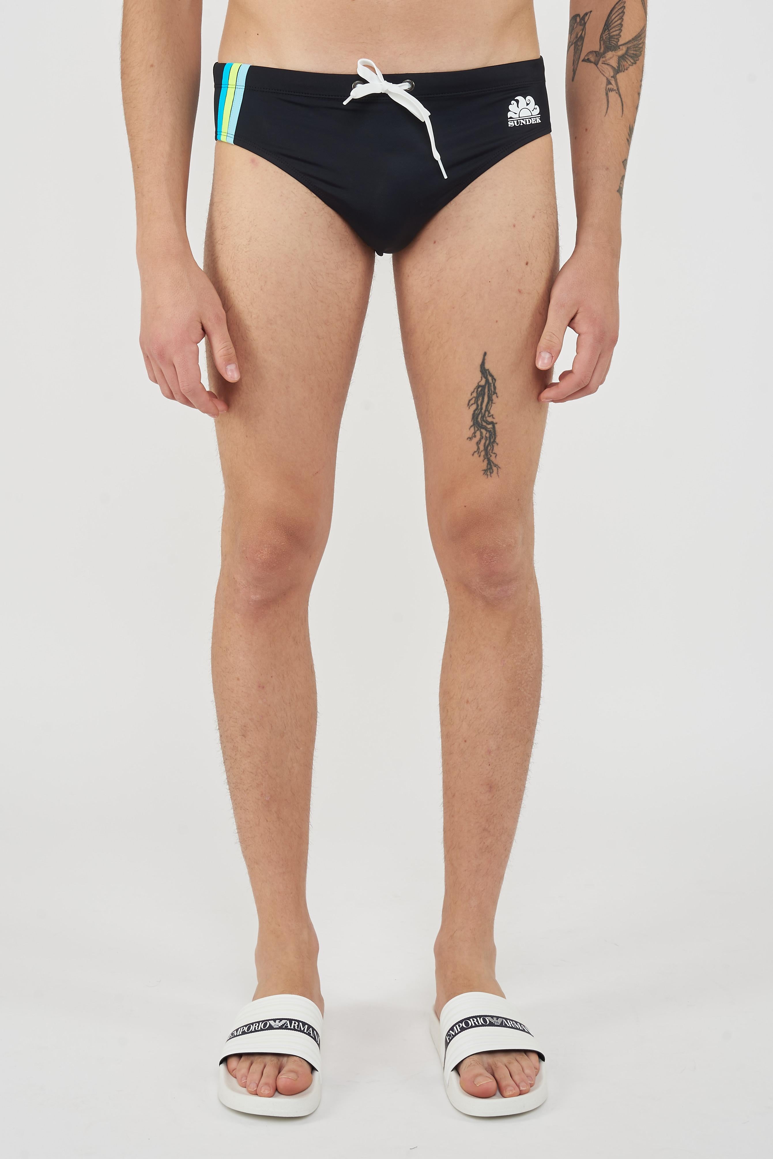 Slip mare Uomo Con Dettaglio Tricolare Black 35