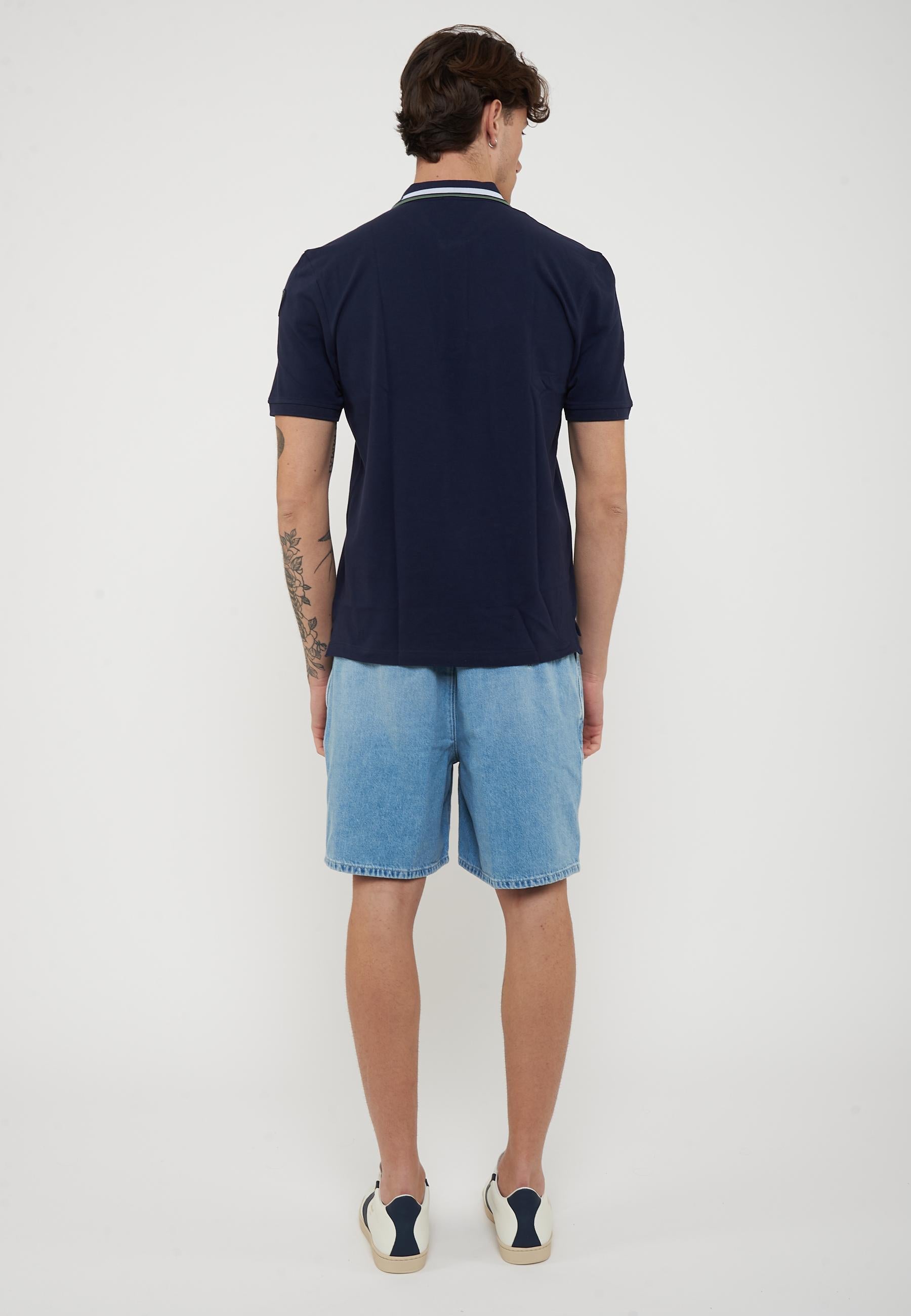Polo Con Ricamo Sul Colletto Ransom Blu