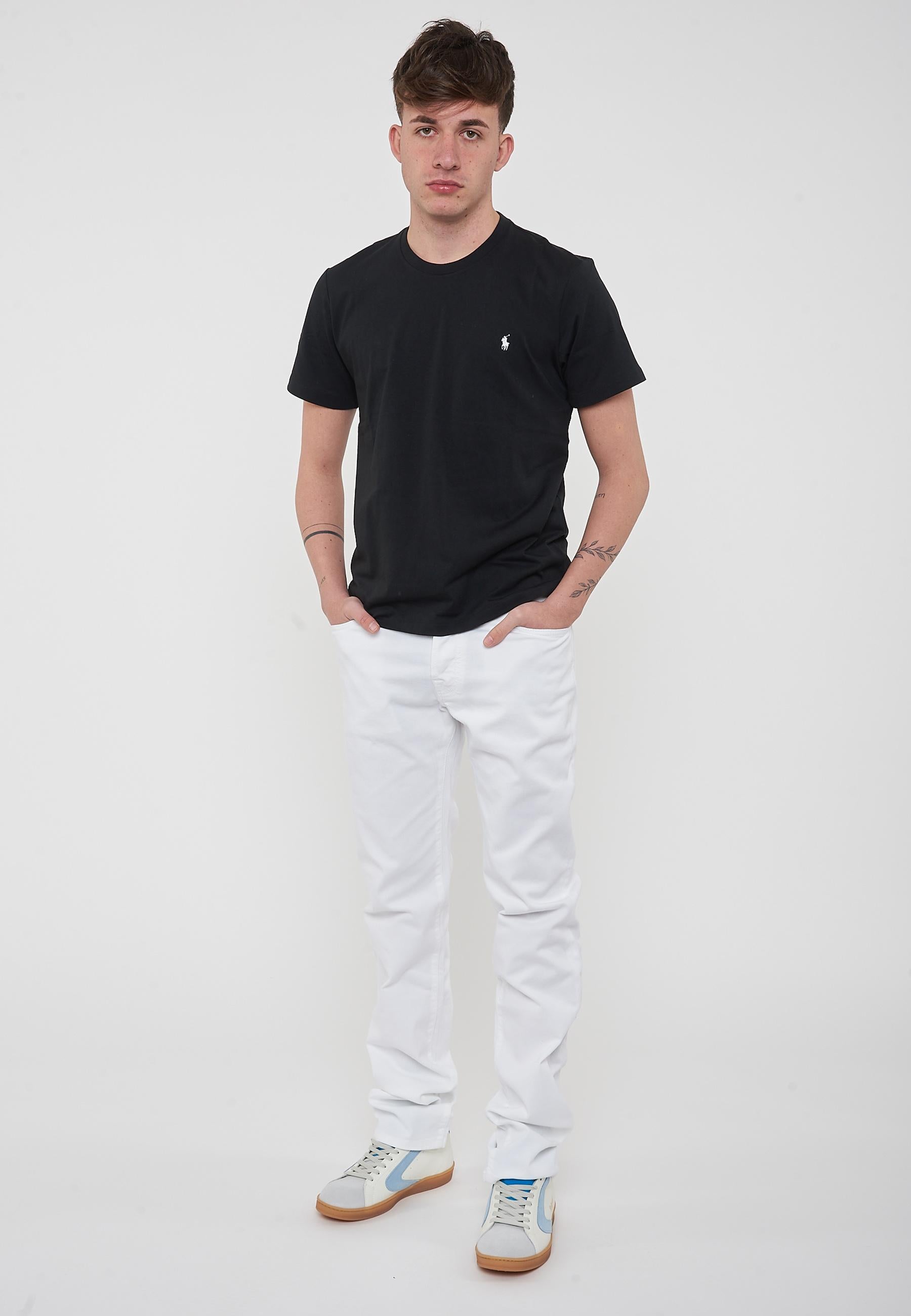 T-Shirt In Jersey di Cotone Black