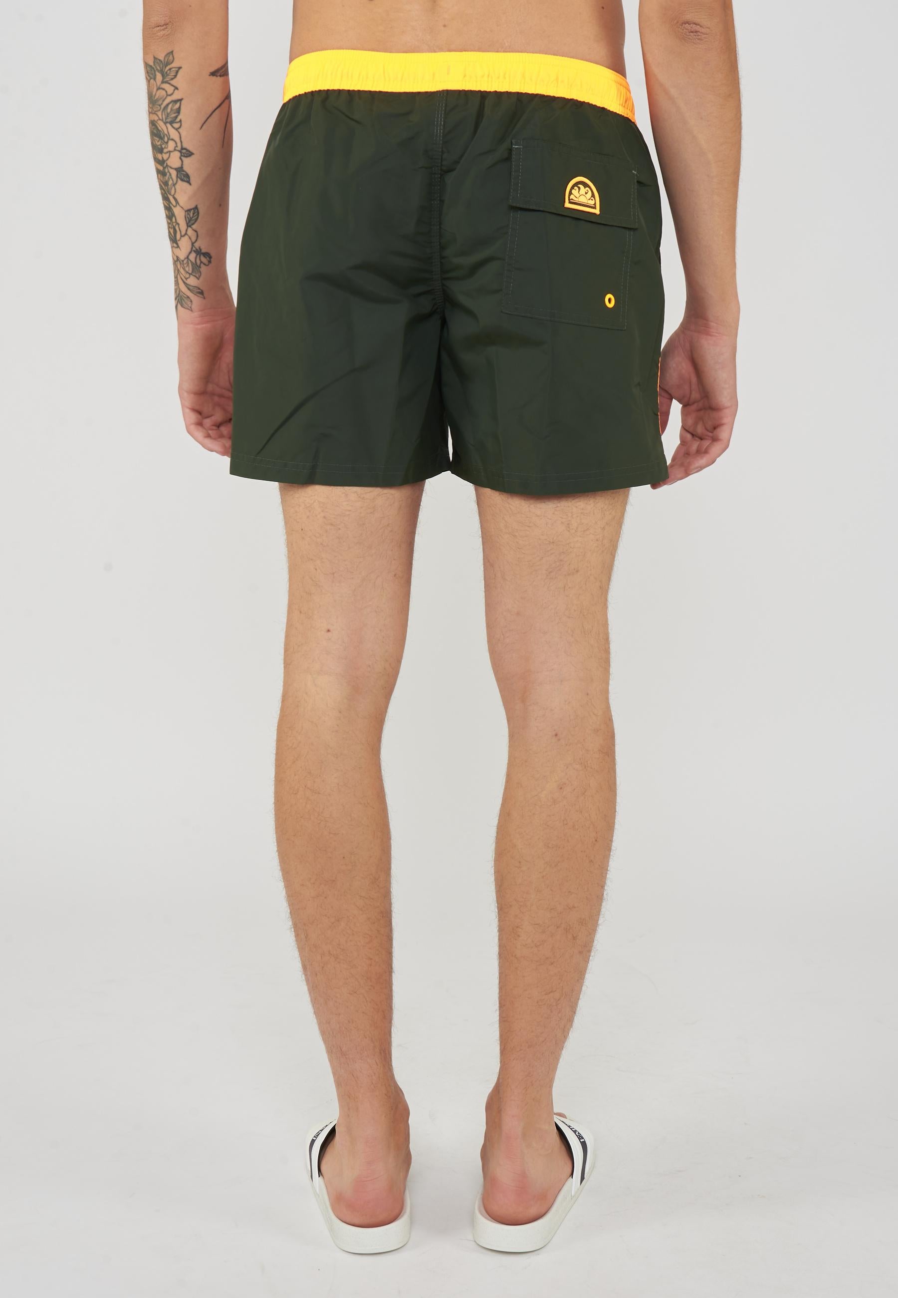Costume Corto Vita Elasticata Iconic Taffeta Con Piping A Contrasto Pine