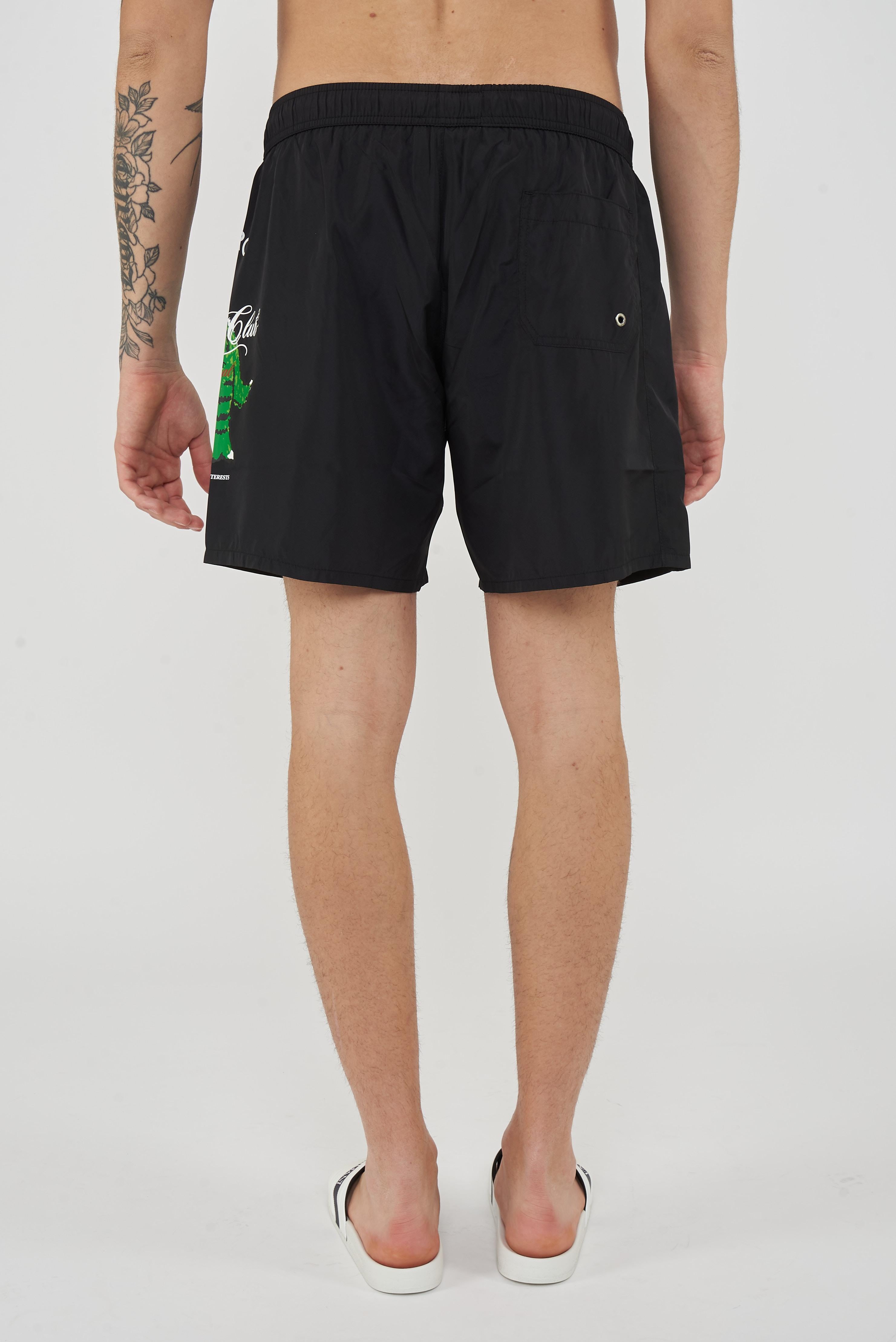 Boxer Uomo da Bagno Con Stampa Dino Black