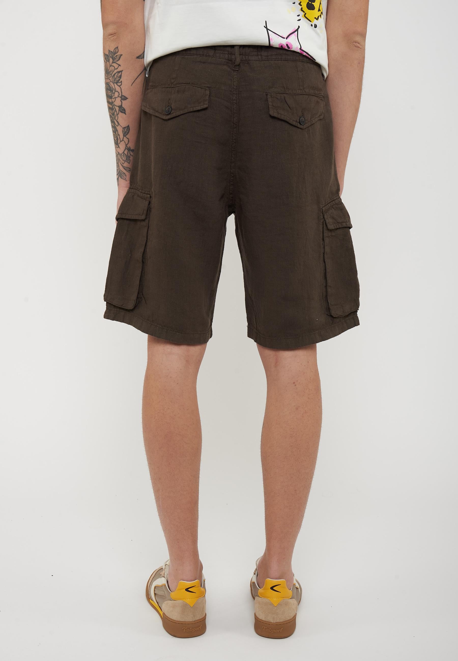 Bermuda Lino Cargo Ibizia Brown