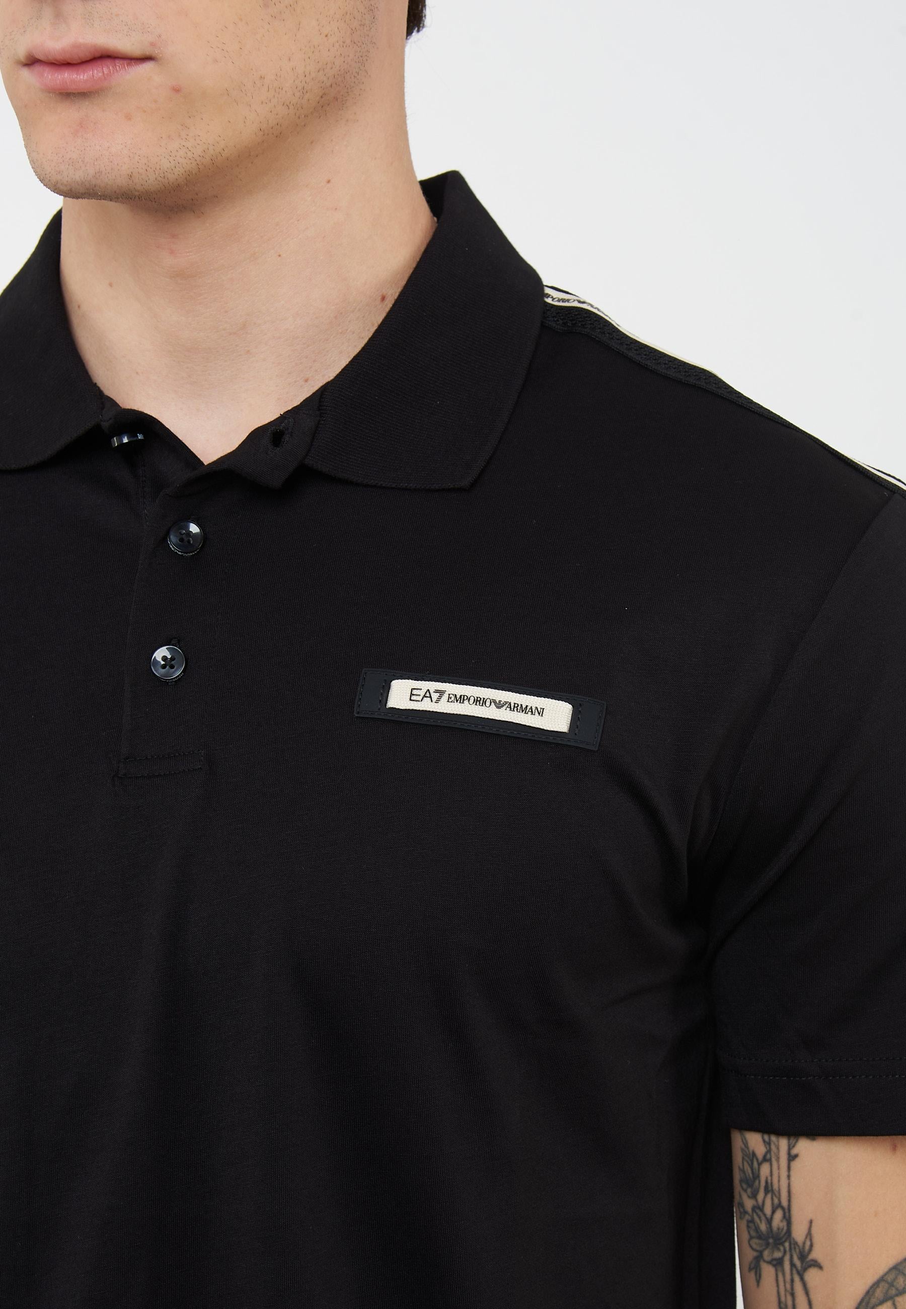 Polo Logo Series in jersey di cotone Black