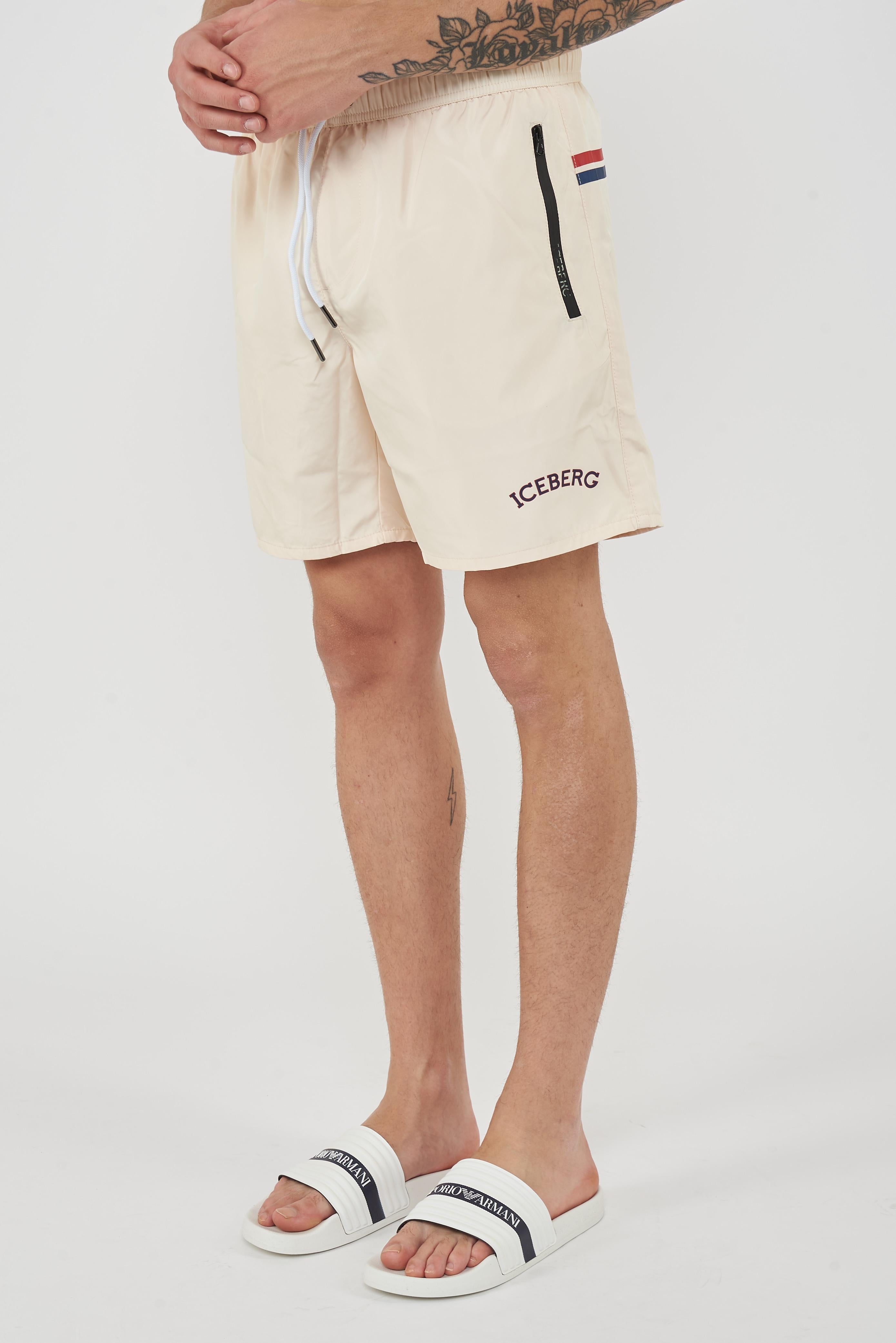 Boxer Uomo da Bagno Con Logo Cream