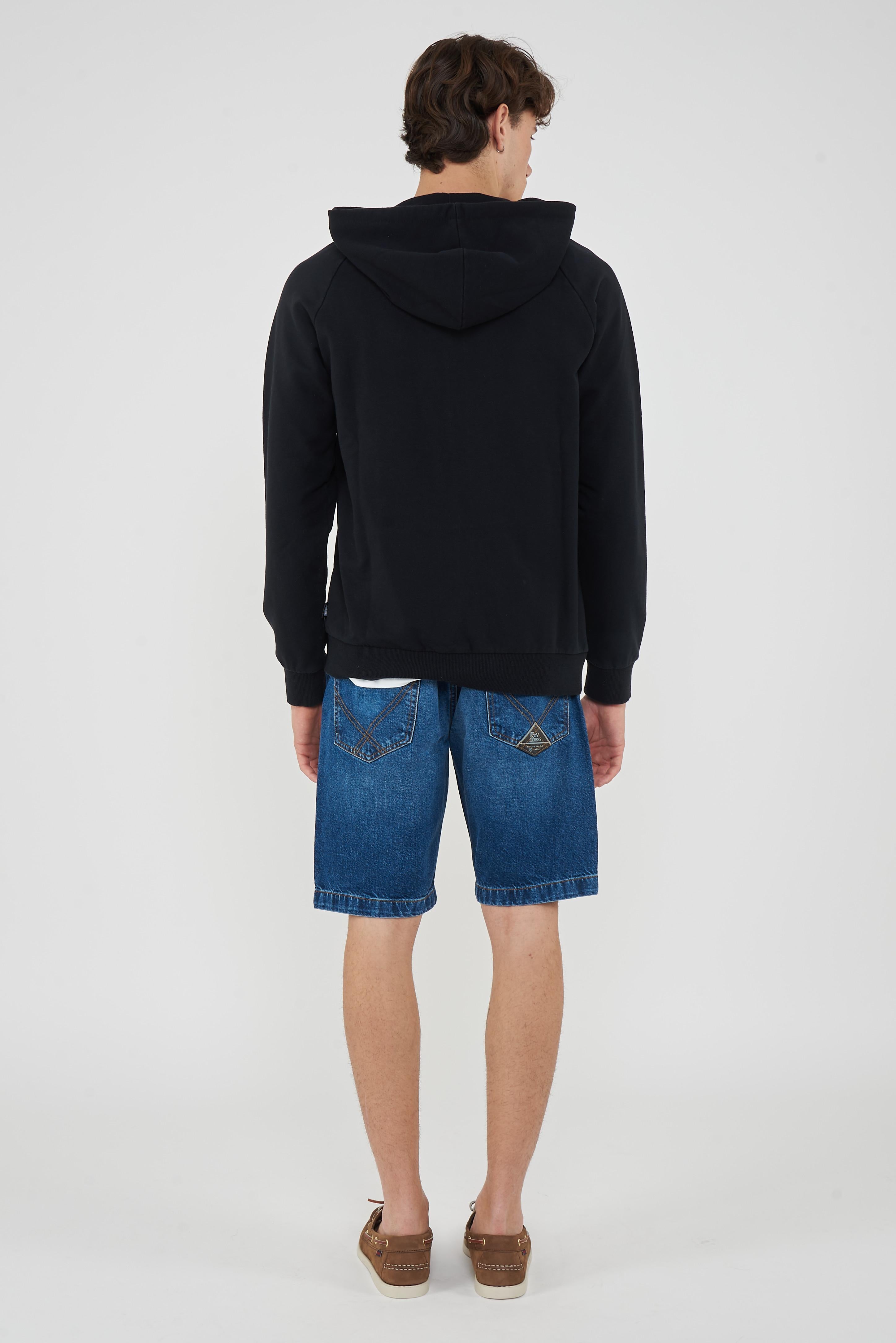 Felpa Bear Con Zip e Cappuccio Black