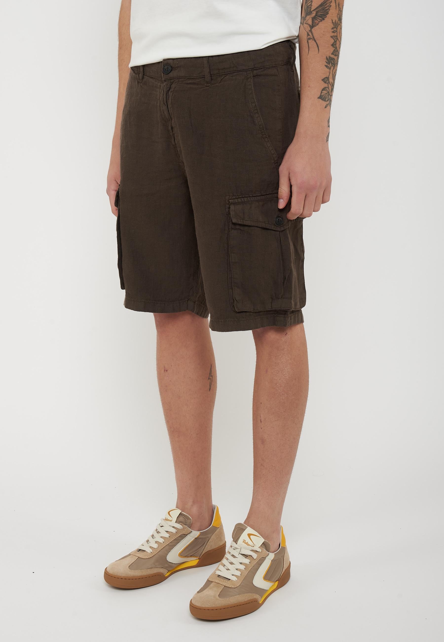 Bermuda Lino Cargo Ibizia Brown