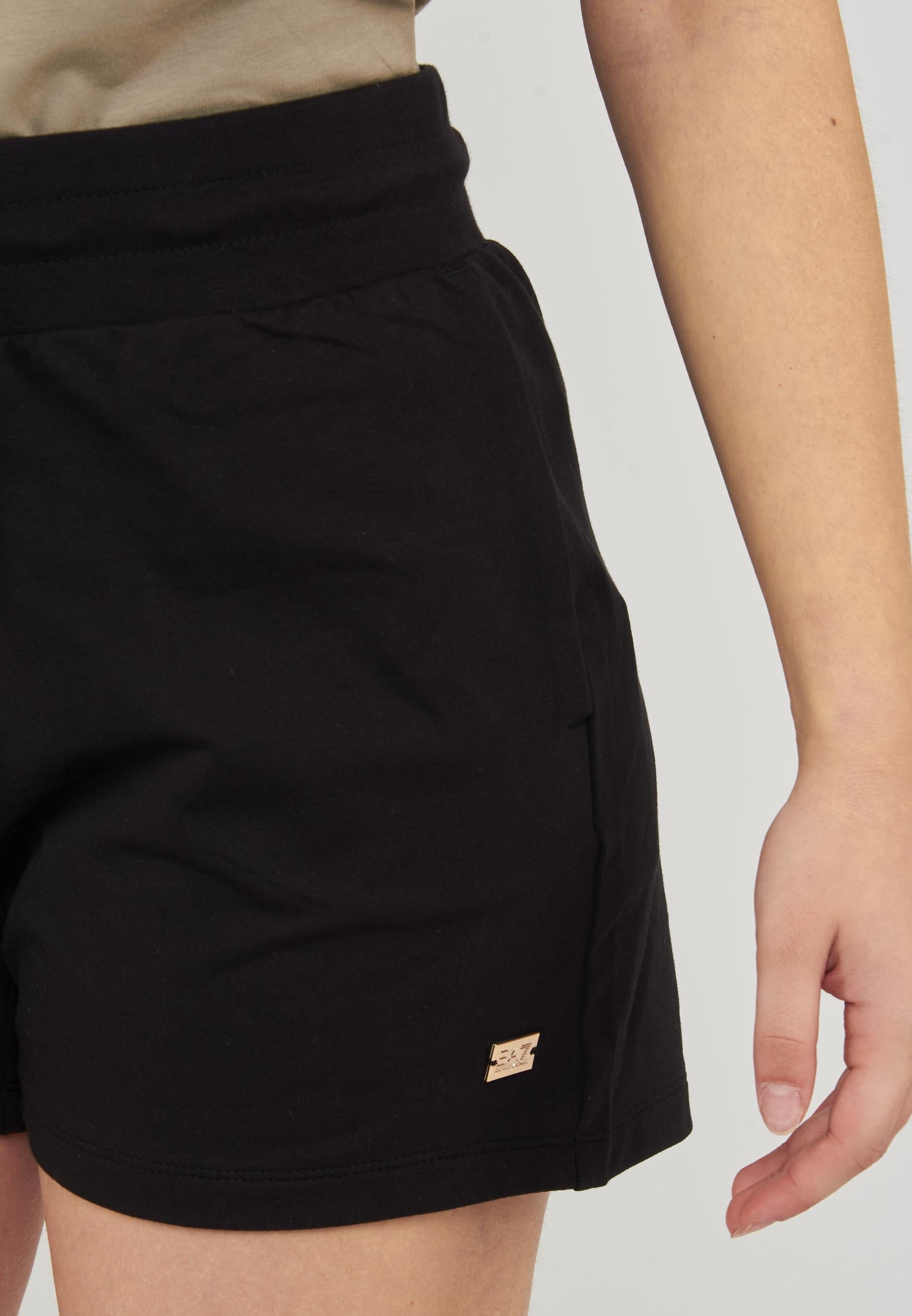 Shorts in felpa con coulisse e logo Core Lady Black