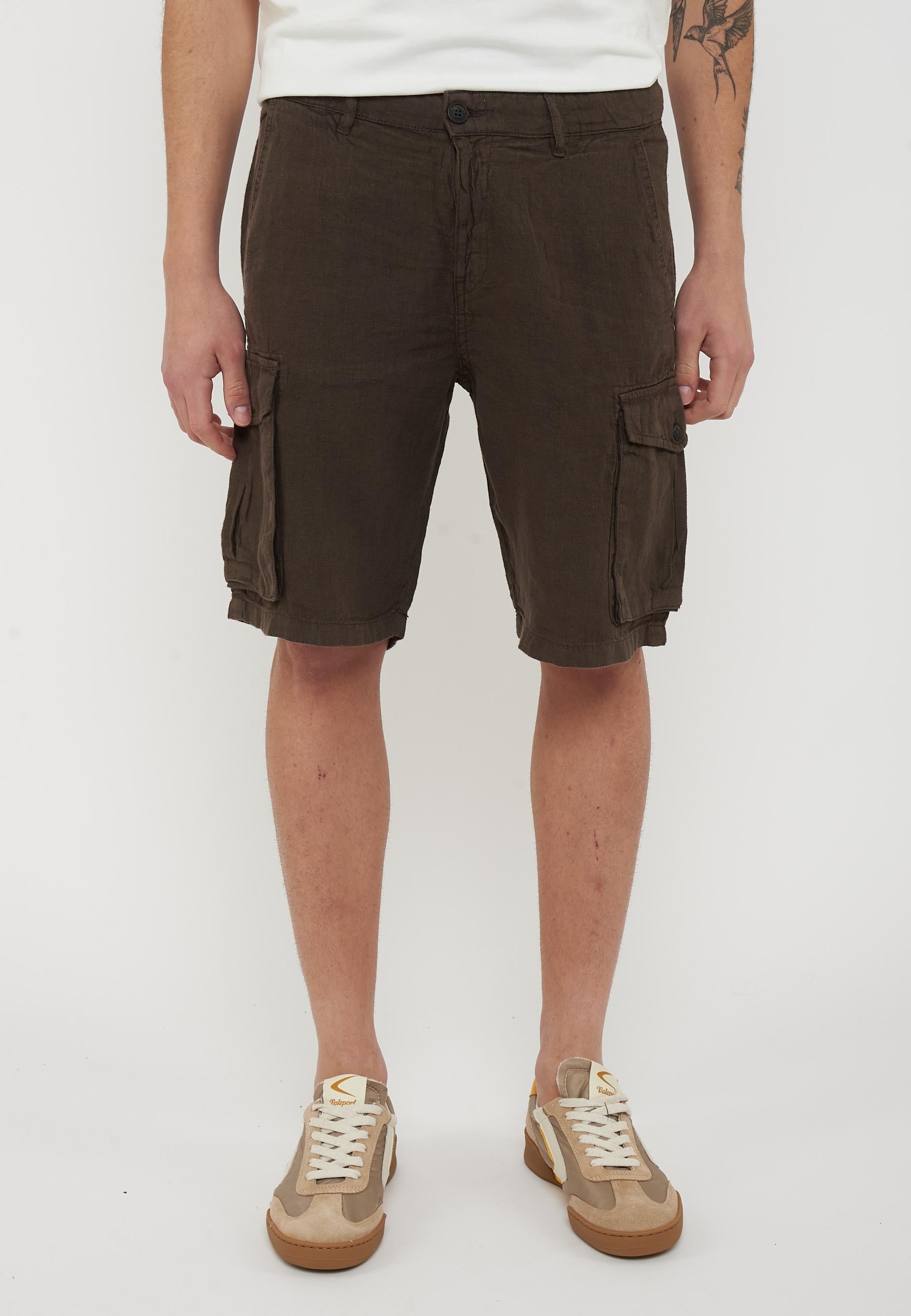 Bermuda Lino Cargo Ibizia Brown