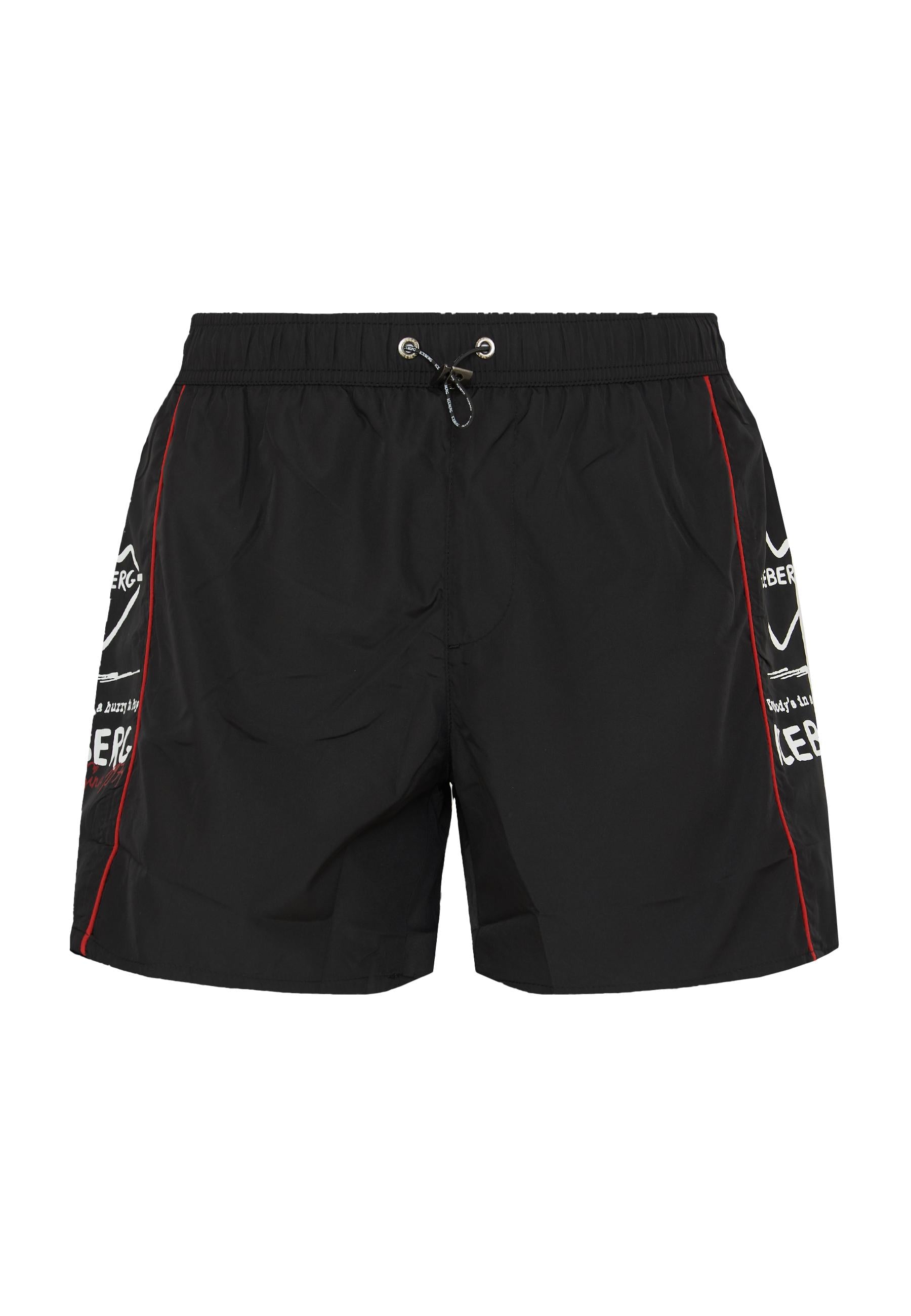 Boxer Uomo da Bagno Con Stampa Black