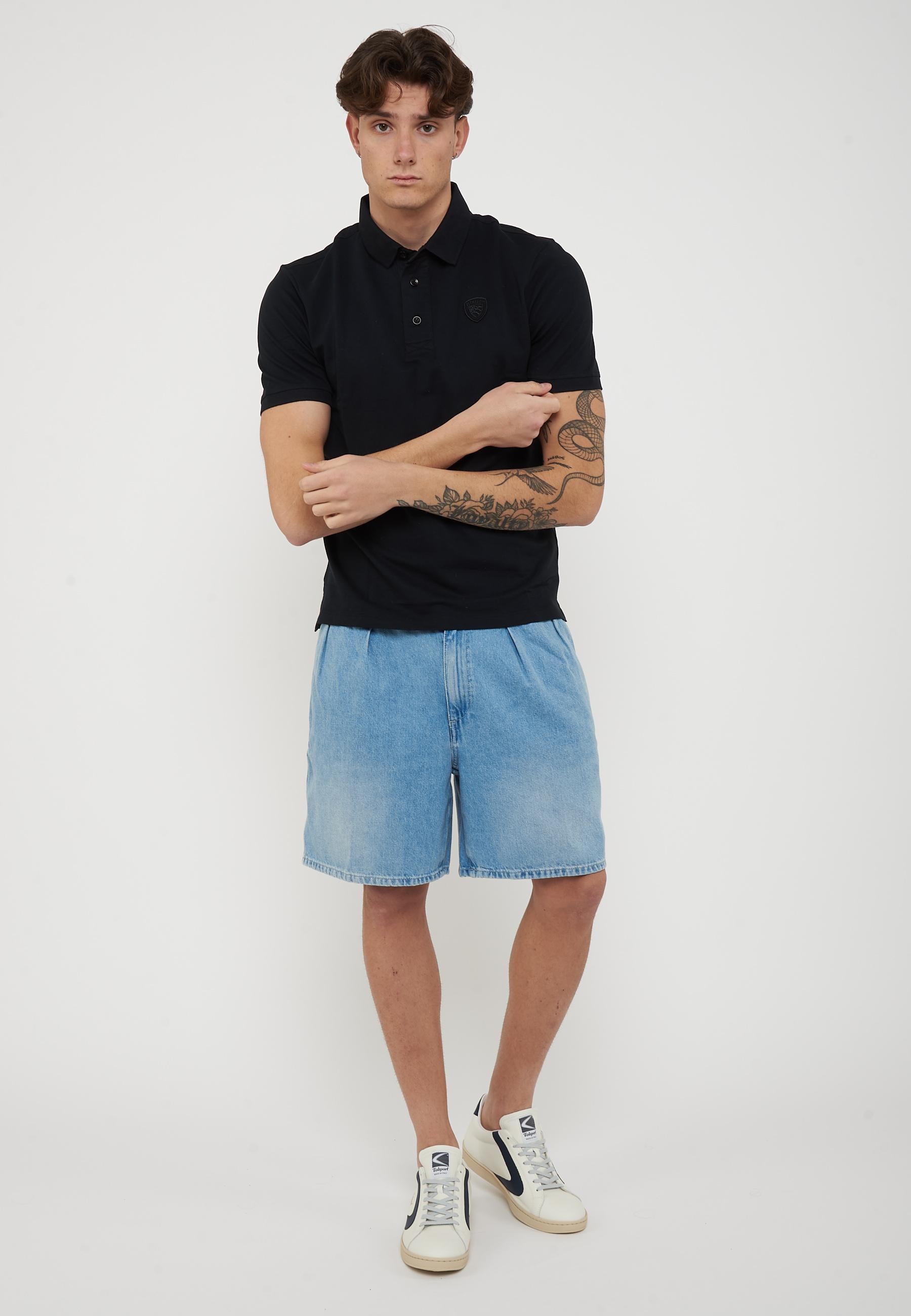 Polo In Piquet Alban Nero