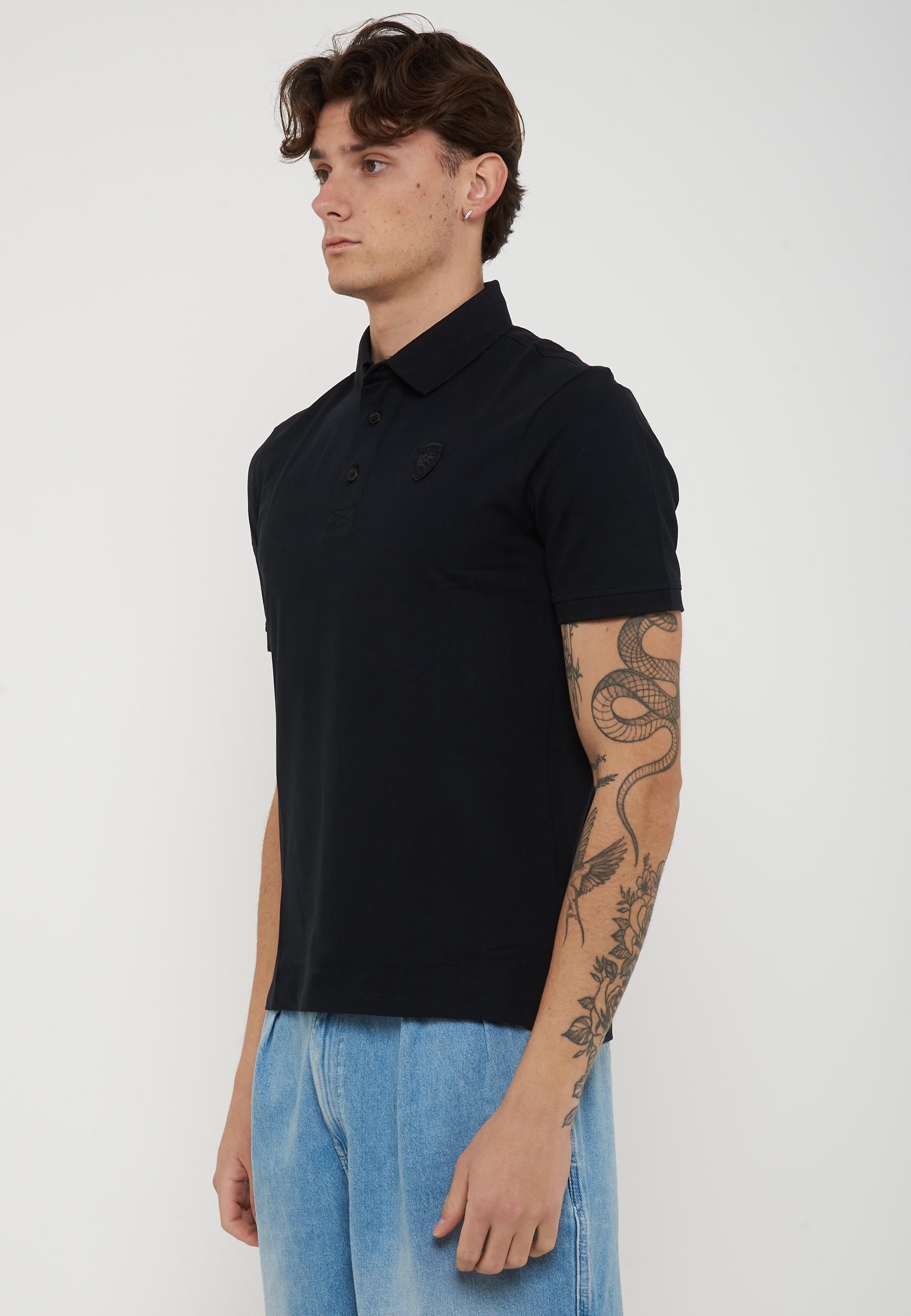 Polo In Piquet Alban Nero