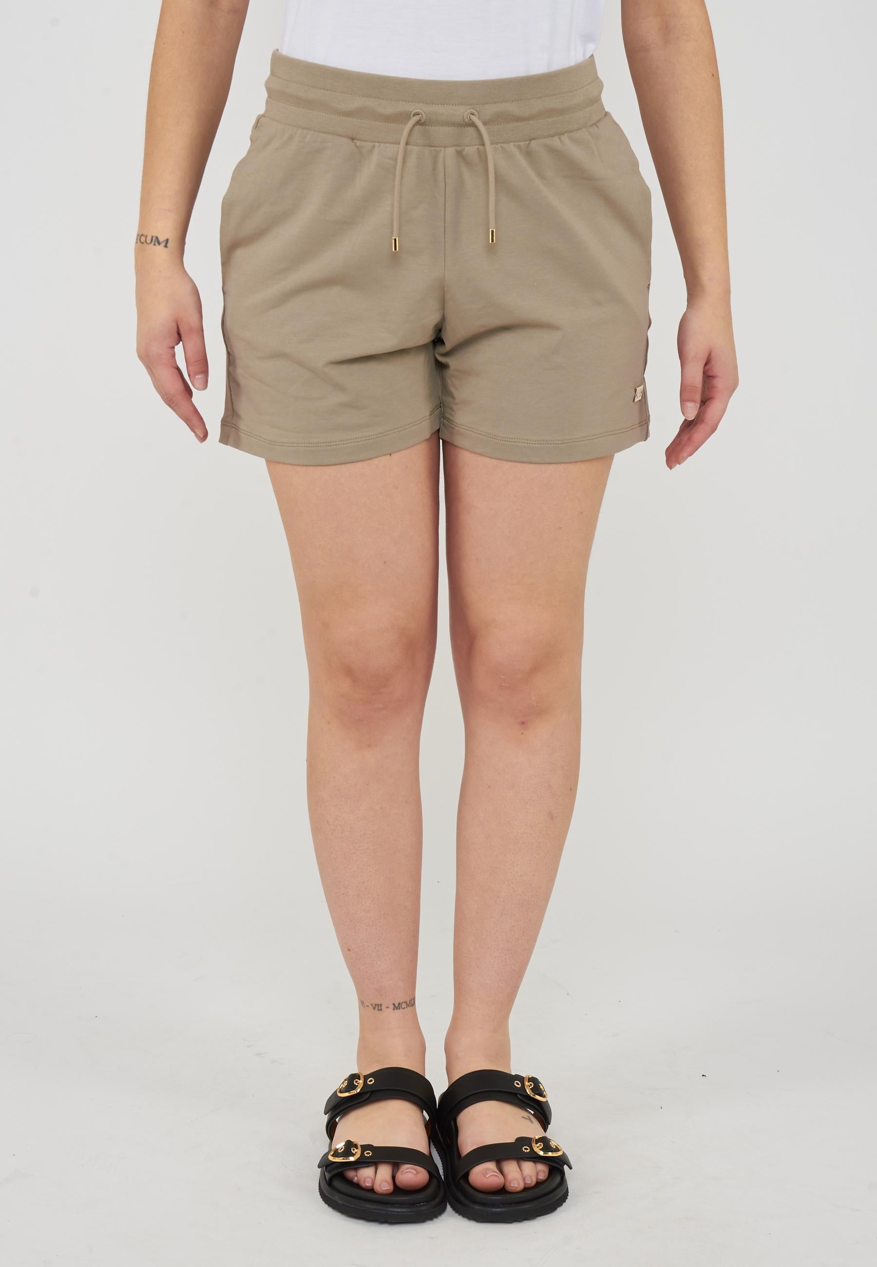 Shorts in felpa con coulisse e logo Core Lady Roasted Cashew