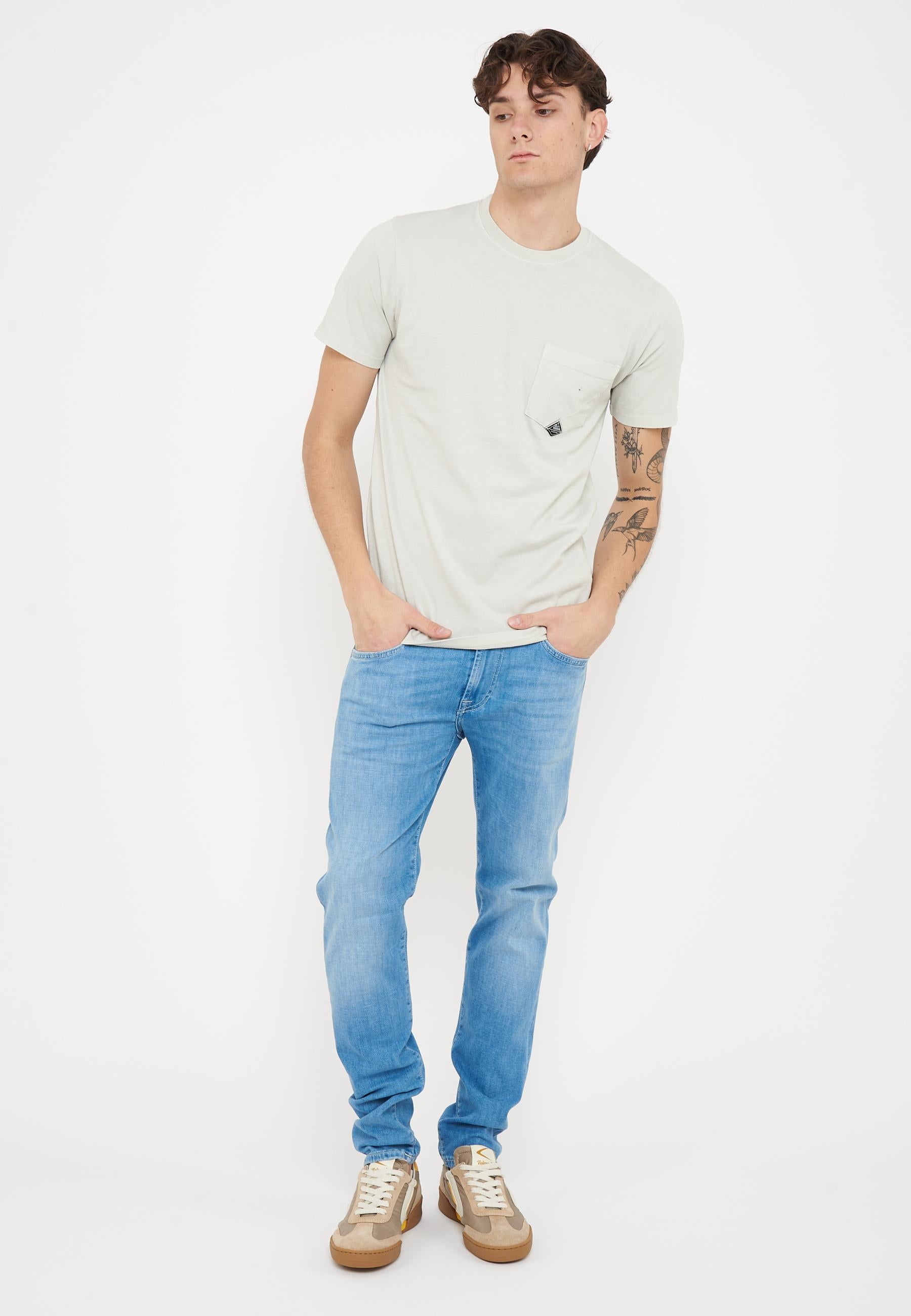 T-shirt Pocket In Jersey Marble