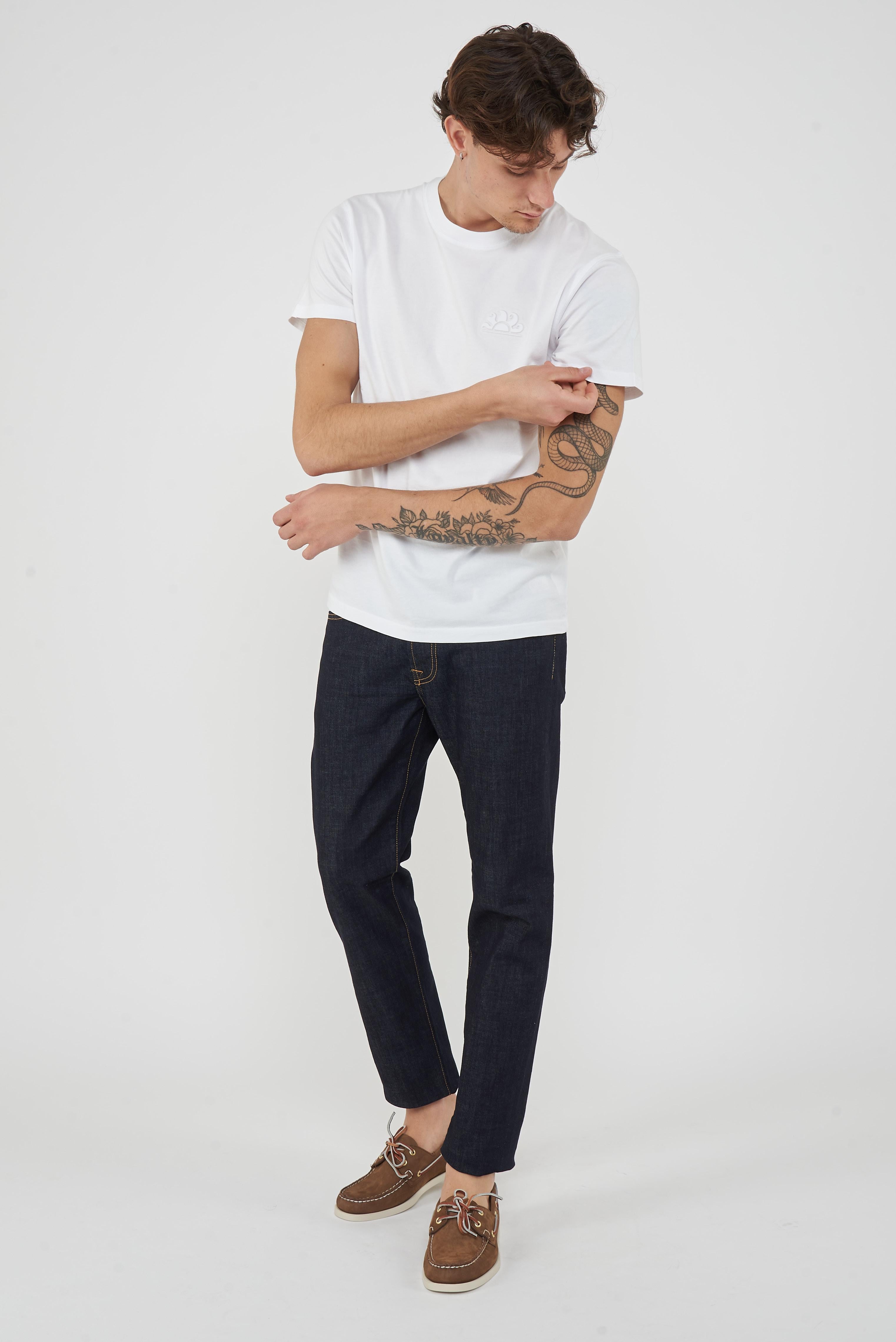 T-Shirt Uomo A Girocollo Con Logo Embossato Off White