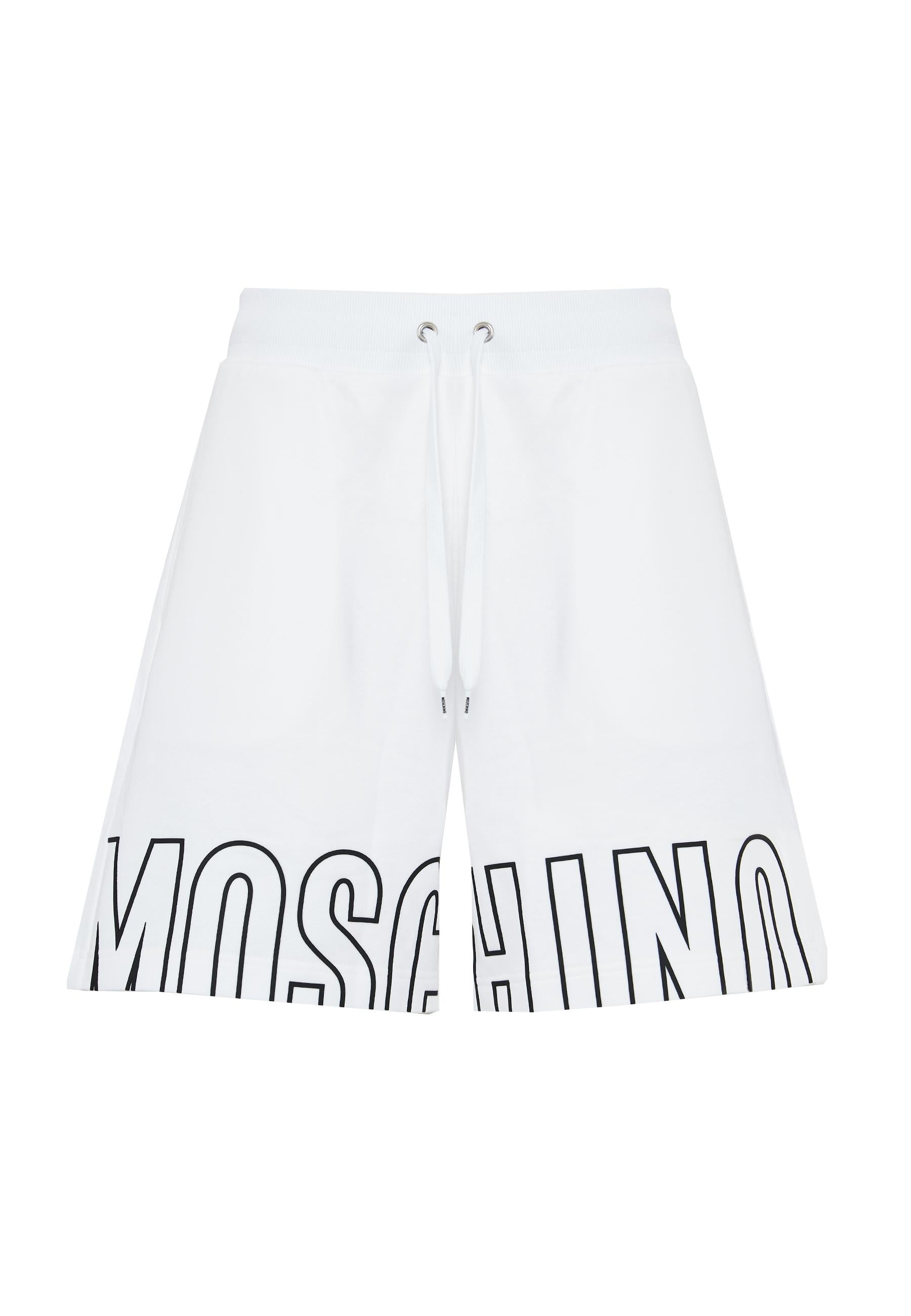 Bermuda Uomo In Felpa Con Maxi Logo Bianco