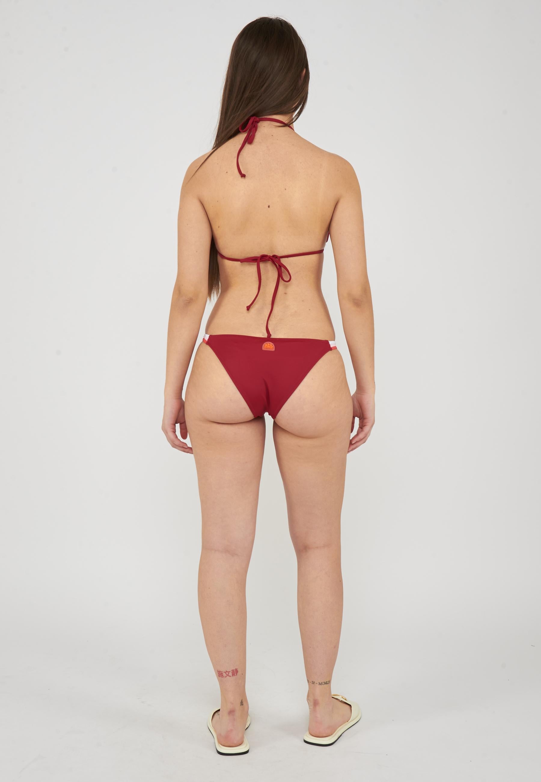 Jennifer Top A Triangolo E Slip Fisso Deep Scarlet