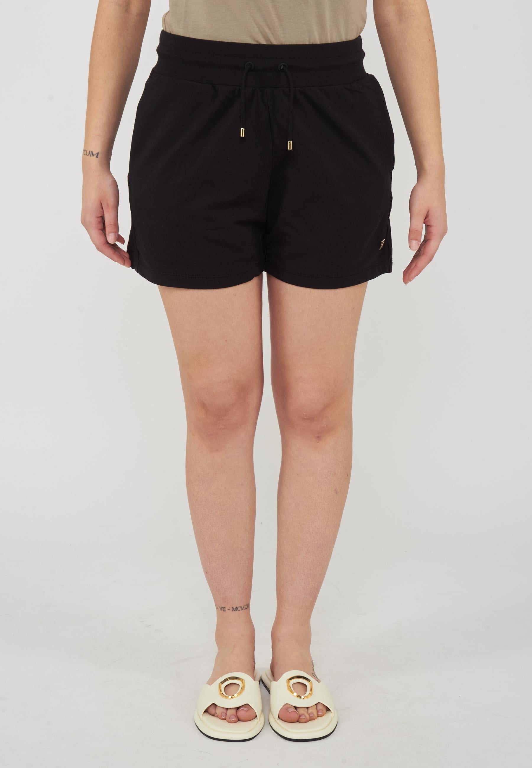Shorts in felpa con coulisse e logo Core Lady Black