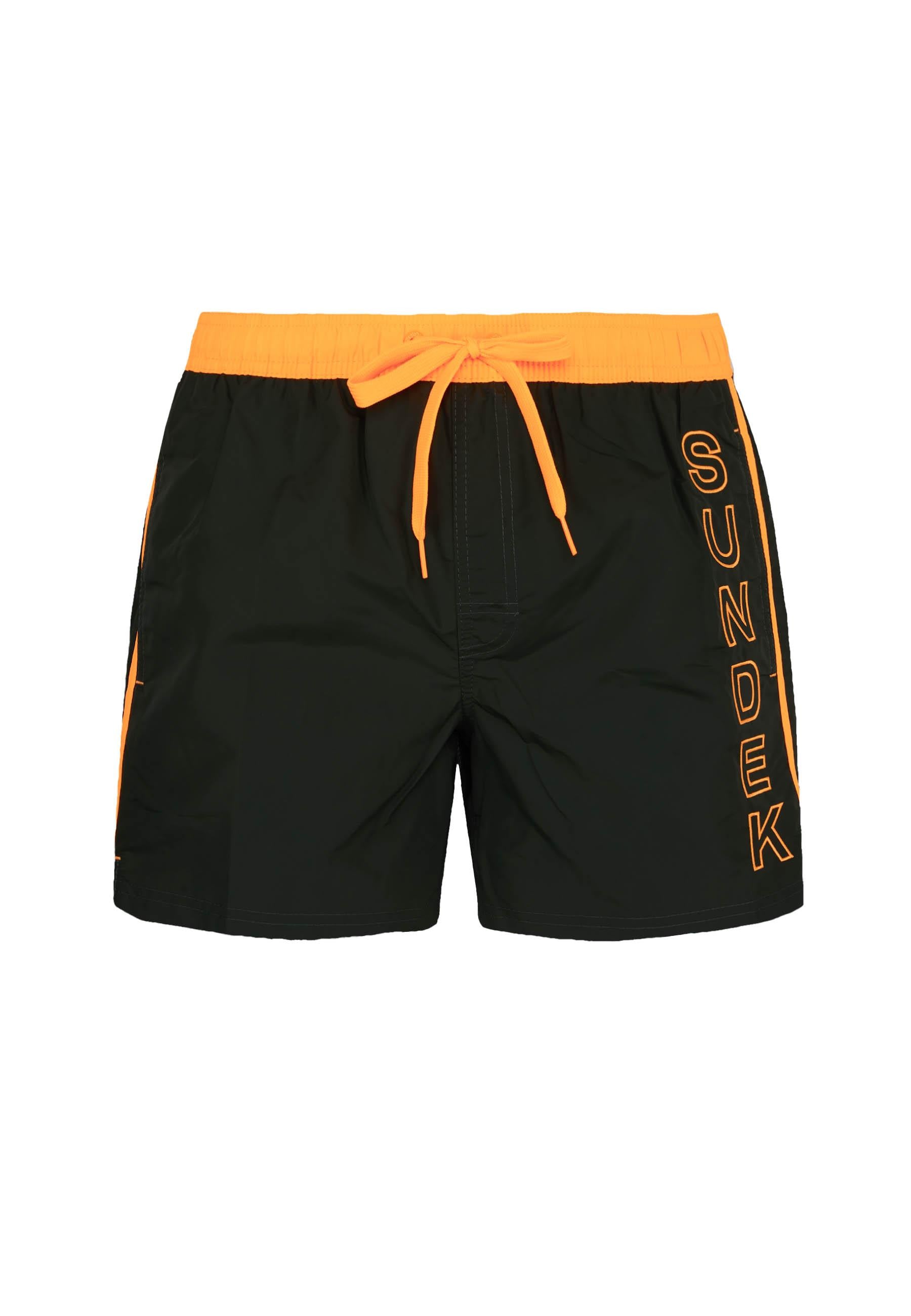 Costume Corto Vita Elasticata Iconic Taffeta Con Piping A Contrasto Pine
