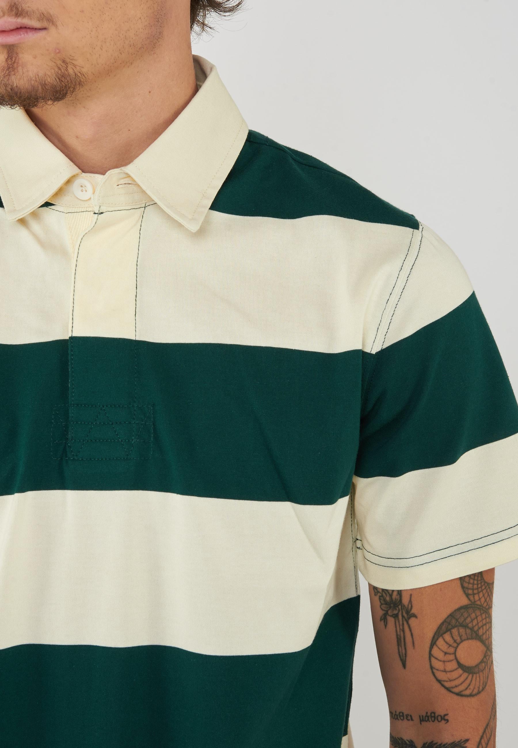 Campell Polo unisex classica in cotone natural green