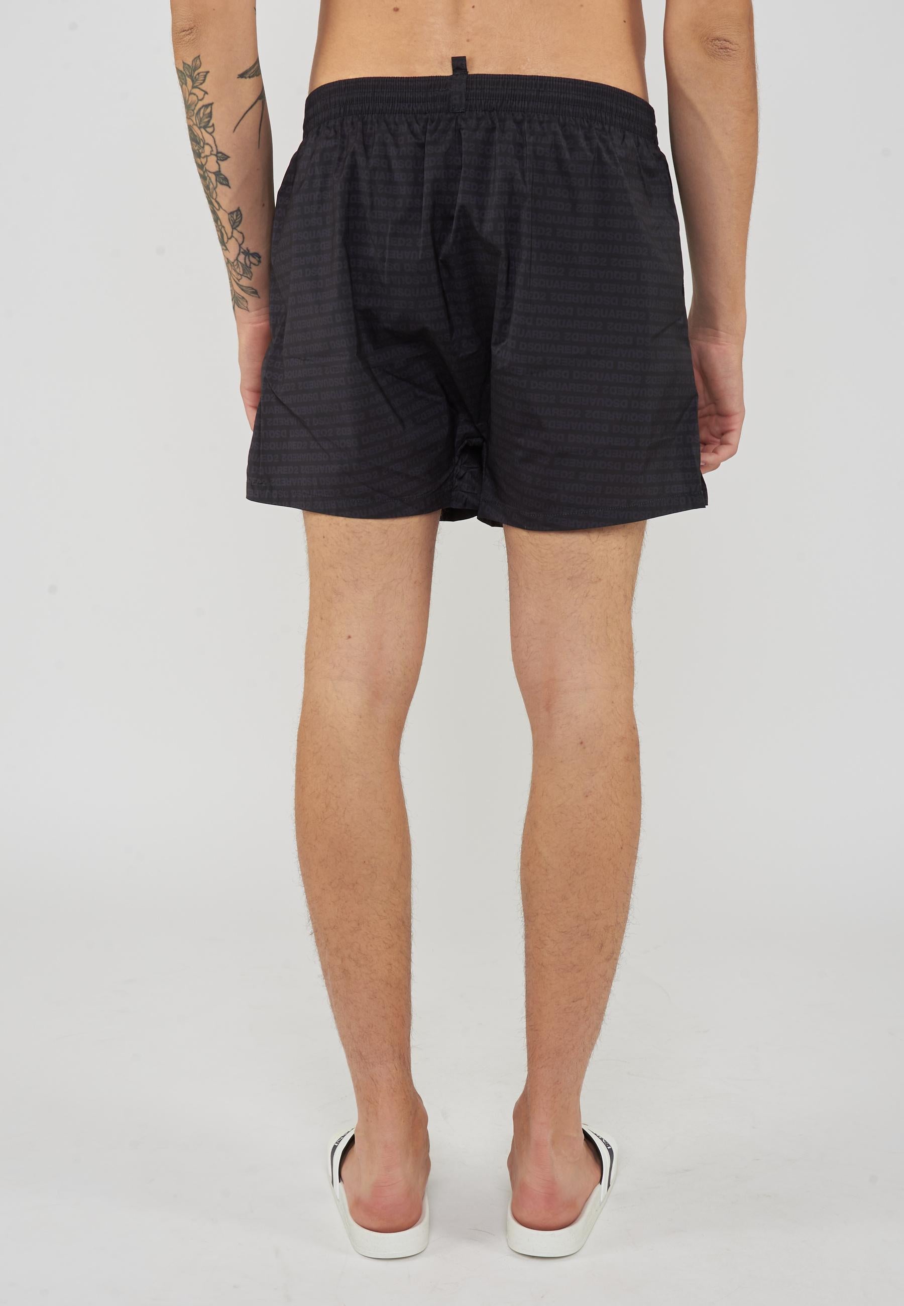 Boxer Mare Midi Con Lettering Dsquared2
